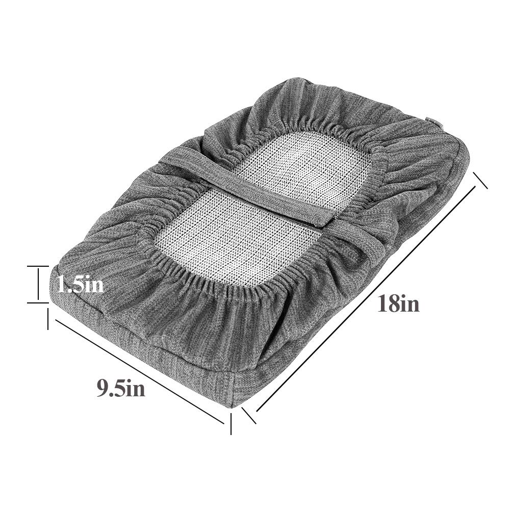 Baibu Stool Cushion Rectangular, Super Soft Bar Stool Cushion Saddle Stool Pad With Ties - 1 Pad Only (Gray, 18X9.5X1.5In)