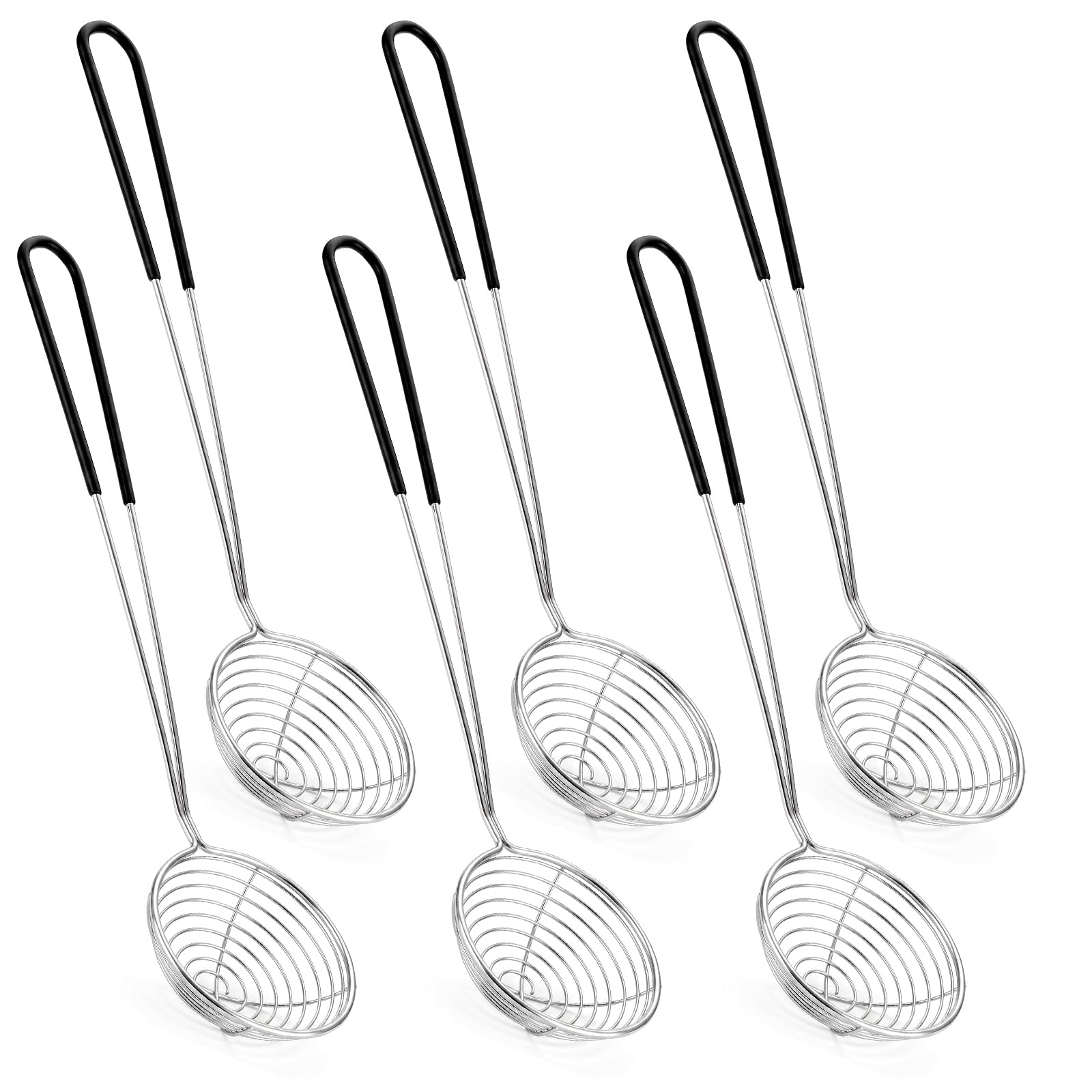 Stainless Steel Hot Pot Spider Strainer Spoon 2.5 In 6Pcs