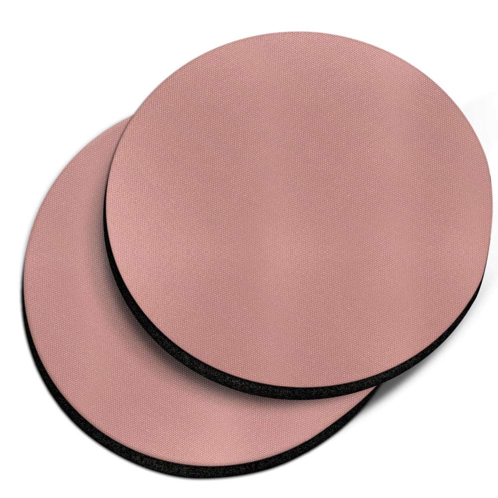 Caribou Coasters , Solid Rose Gold Design Absorbent Round Fabric Felt Neoprene Car Coasters For Drinks, 2Pcs Set