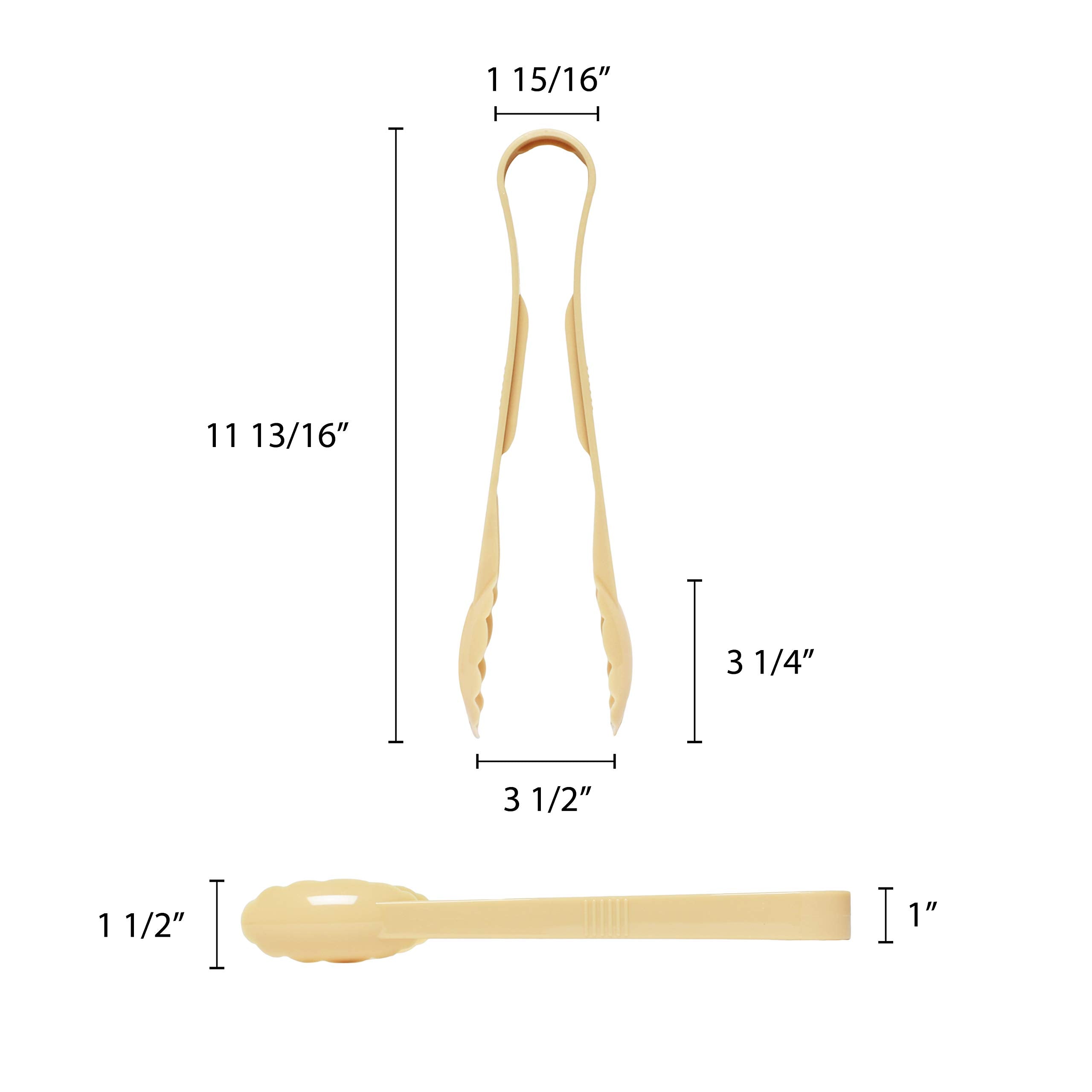 Excellant   12-Inch Scallop Grip Tong, Polycarbonate, Beige