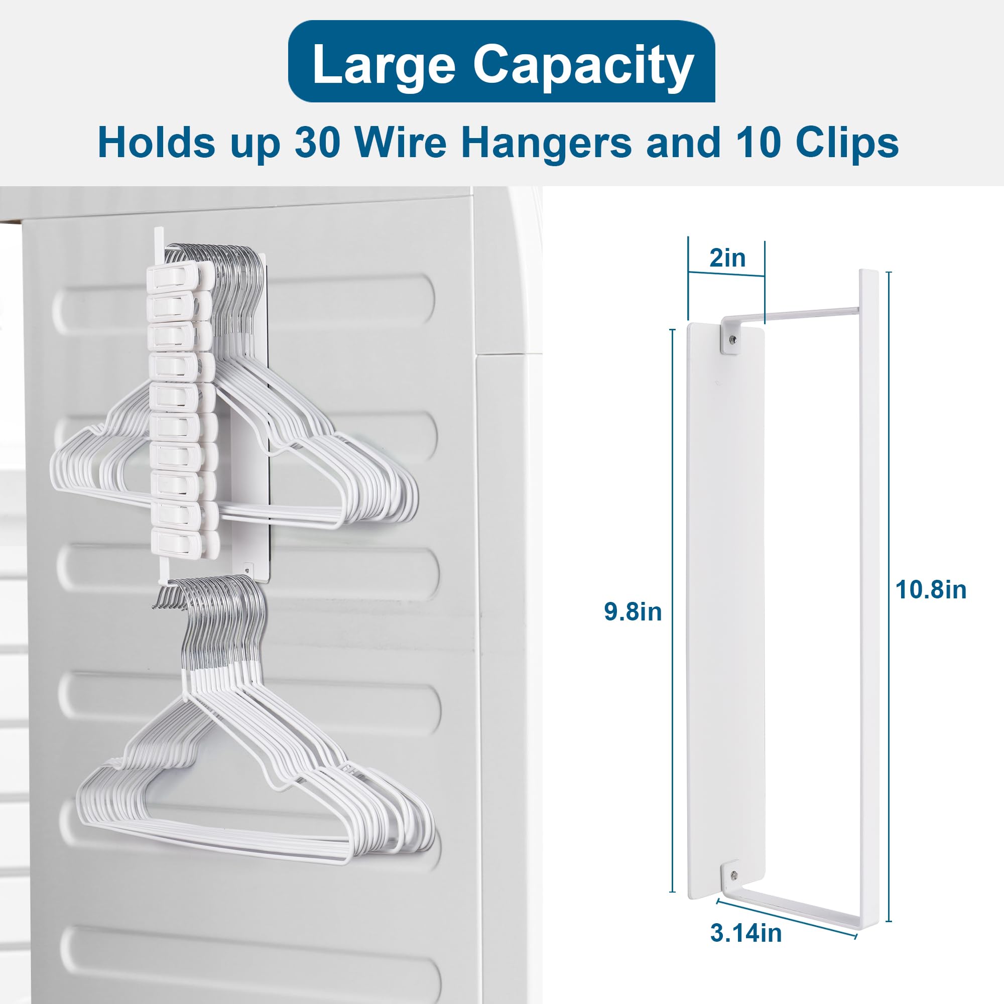 Easttowest Magnetic Hanger Organizer Stacker,Clothes Hanger Storage Rack,Hanger Holder For Closet Laundry Room Washing Machine,W