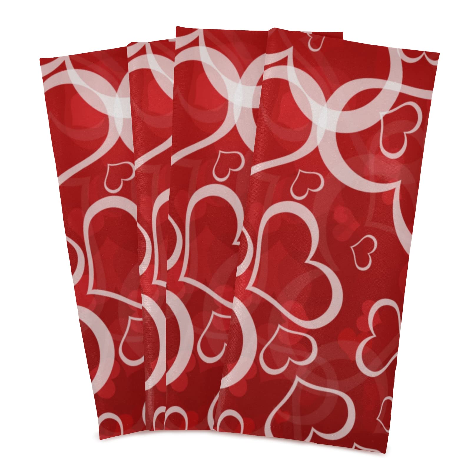 Happy Valentine's Day Red Love Heart Bath Hand Towel Red Pink Valentine's Mothers Day Kitchen Dish Towels Rags 18x28 IN Absorbent Lint Free Cleaning Cloths Towel Set Bathroom Accessories Set of 1