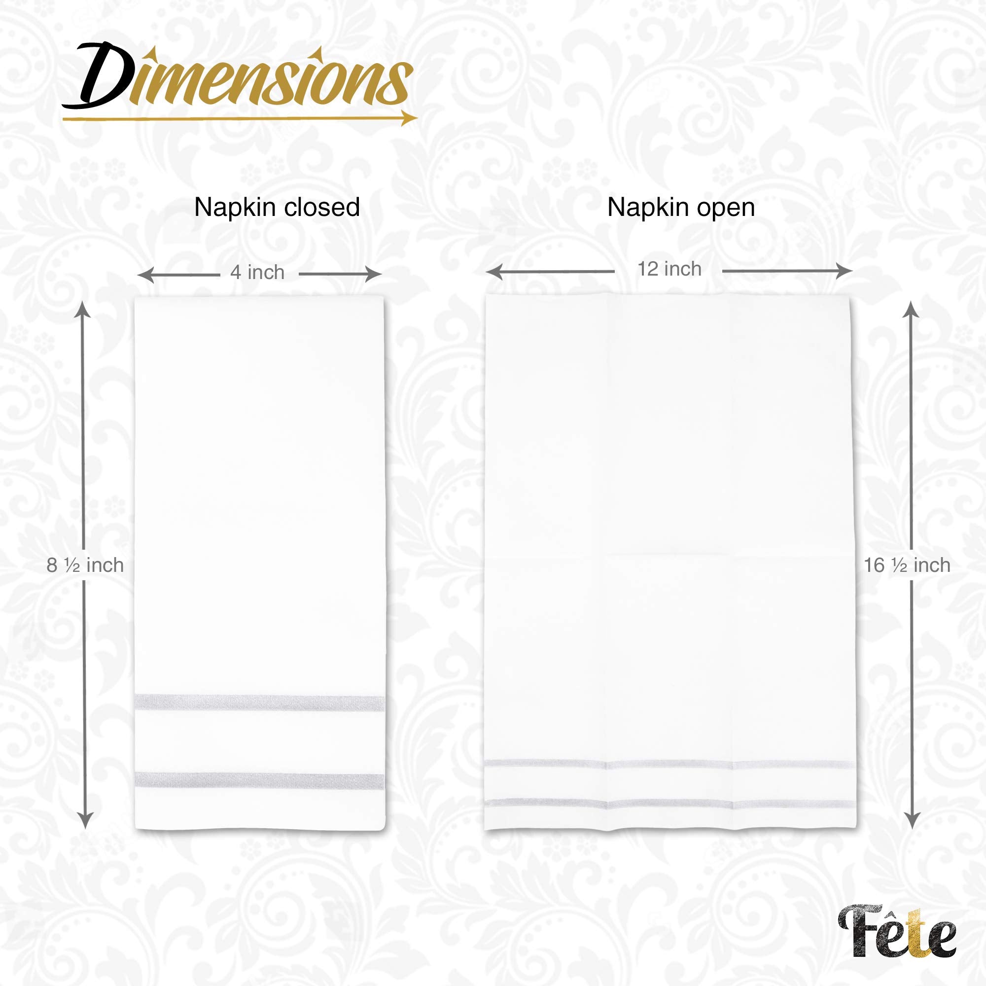 Disposable Hand Towels For Bathroom, Silver Design 200 Disposable Linen-Feel Guest Towels - Formal Dinner, Anniversary, And Wedd