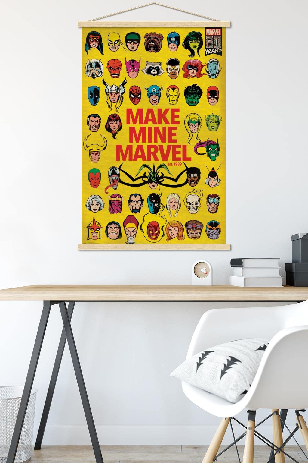 Trends International Marvel Comics - Marvel 80Th Anniversary - Group Wall Poster, 22.375'' X 34'', Premium Print And Beechwood H