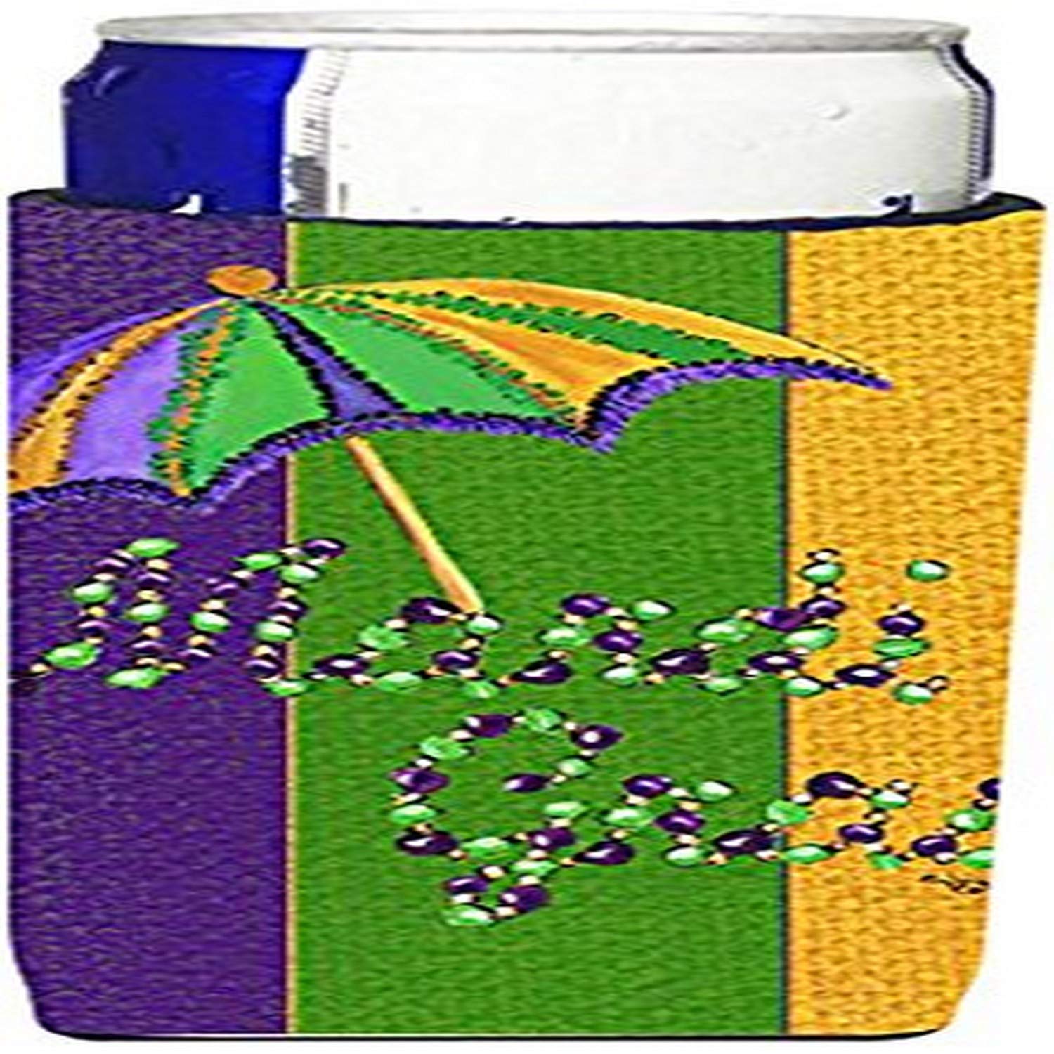 Mardi Gras Second line umbrella Ultra Beverage Insulators for slim cans 8373MUK