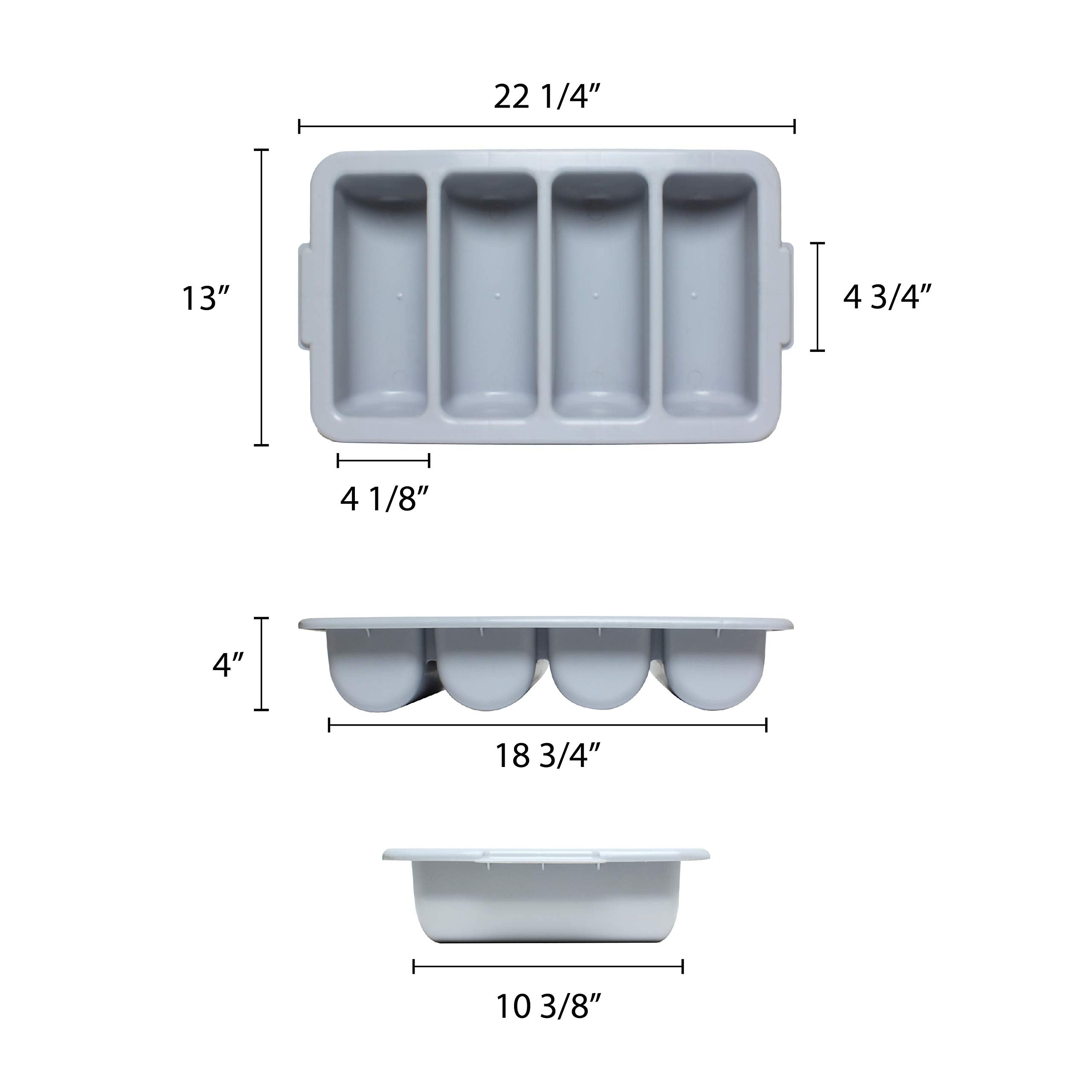 Thunder Group PLFCCB001 4-Compartment Cutlery Box  Grey
