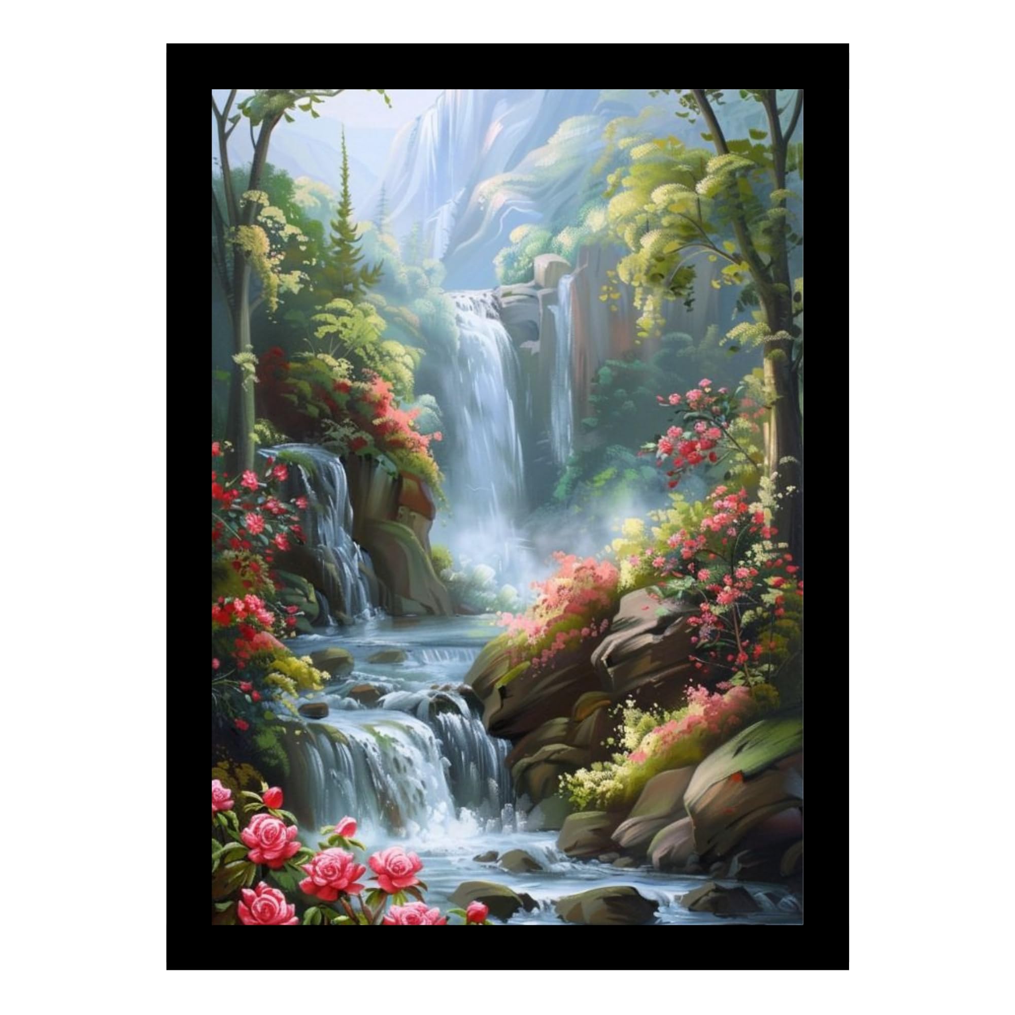 Divaframes Waterfall Painting For Vastu  Big Size Wall Art For Home Dcor (10 X 14 Inches) | Positive Energy Vastu Painting