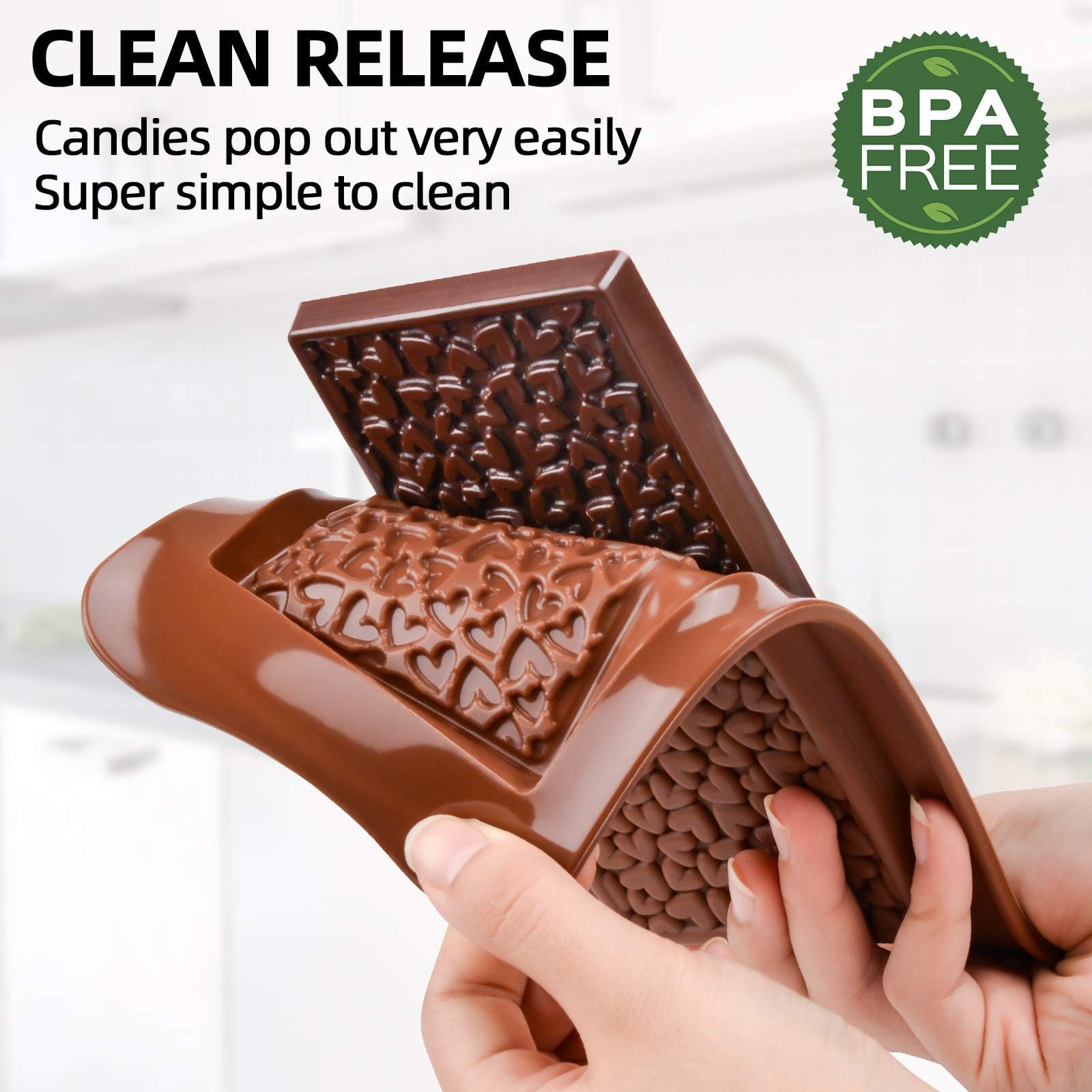 Fimary Chocolate Bar Mold - Food Grade Silicone Chocolate Molds, Non-Stick Tabs Chocolate For Dubai Chocolate Bar Pistachio, Mil