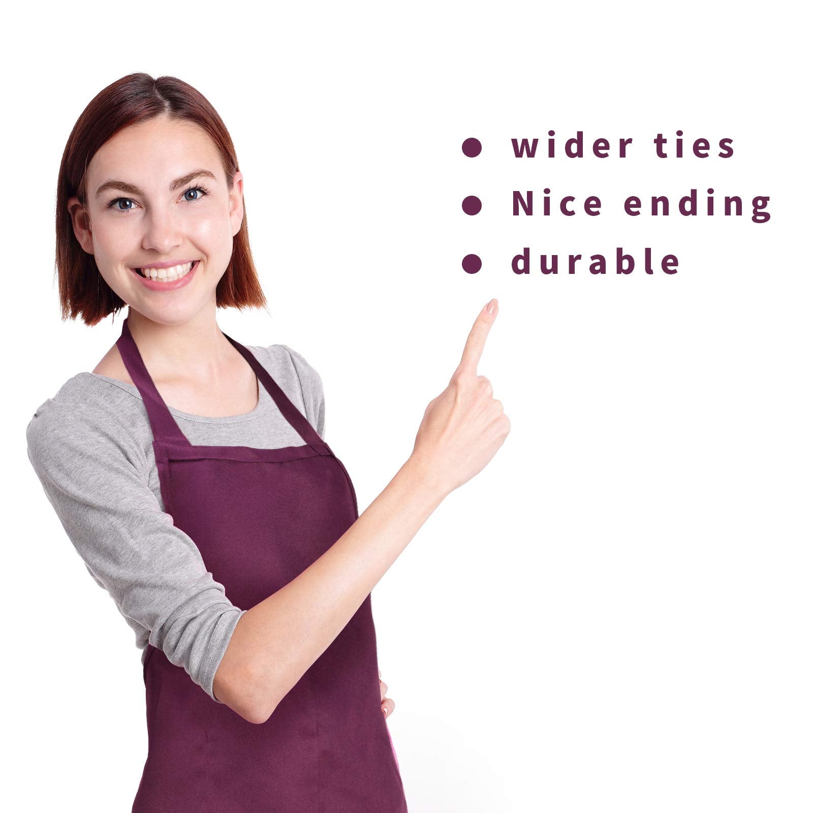 Syhood 18 Pack Bib Apron Bulk Unisex Plain Adjustable Apron With Pocket For Chef Cook Craft Kitchen Painting(Mixed Colors)