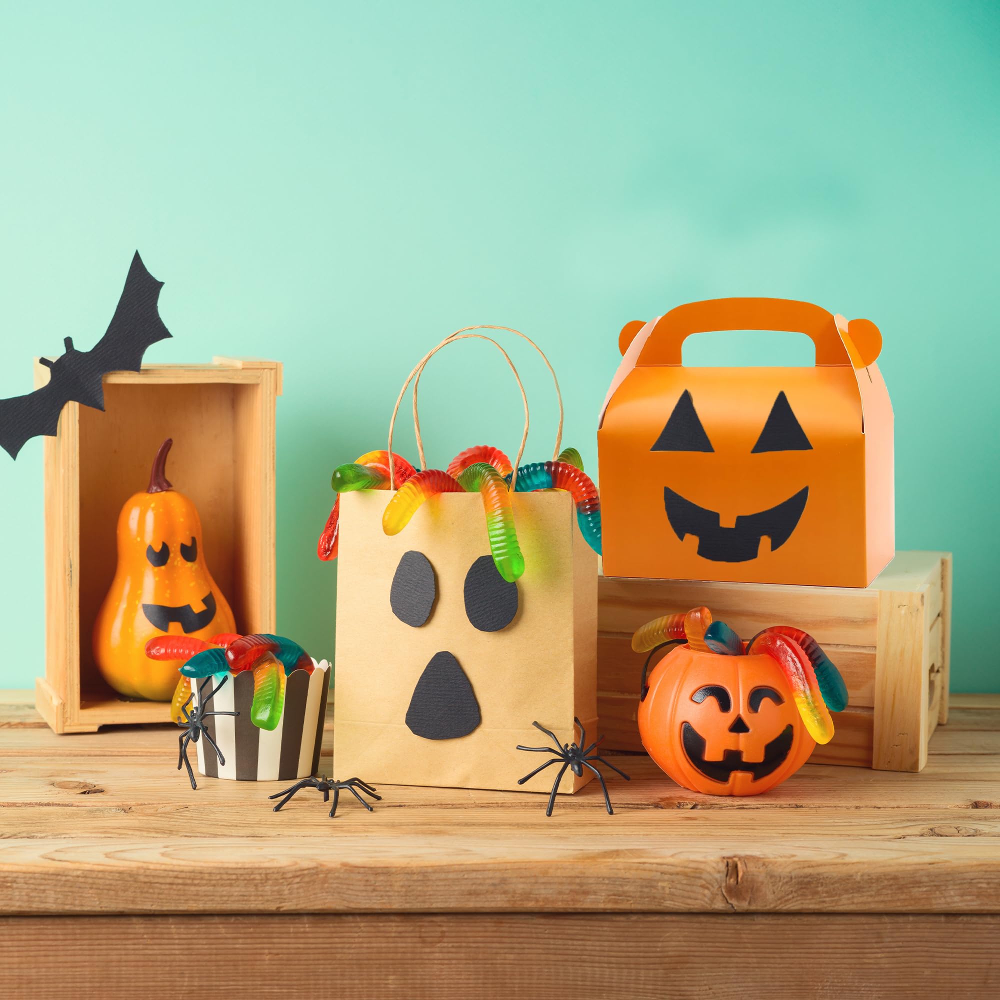 Oletx 30-Pack Orange Party Favor Treat Boxes, Goodie Boxes, Candy Box, Gable Paper Gift Boxes With Handles. Perfect For Orange C