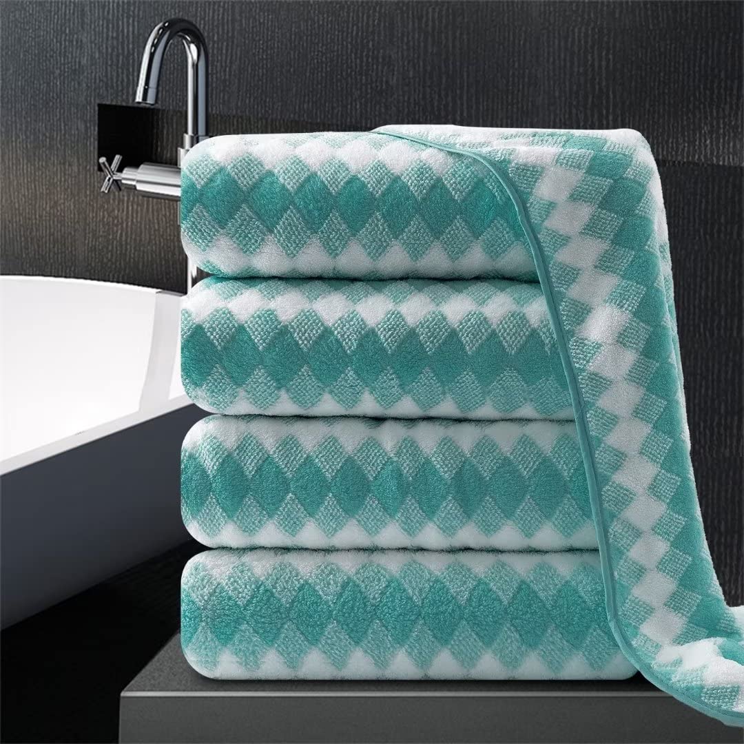 Bath Towel Set 4Pack-35X70 Towel,600Gsm Ultra Soft Microfibers Bathroom Towel Set Extra Large Plush Bath Sheet Towel Highly Abso