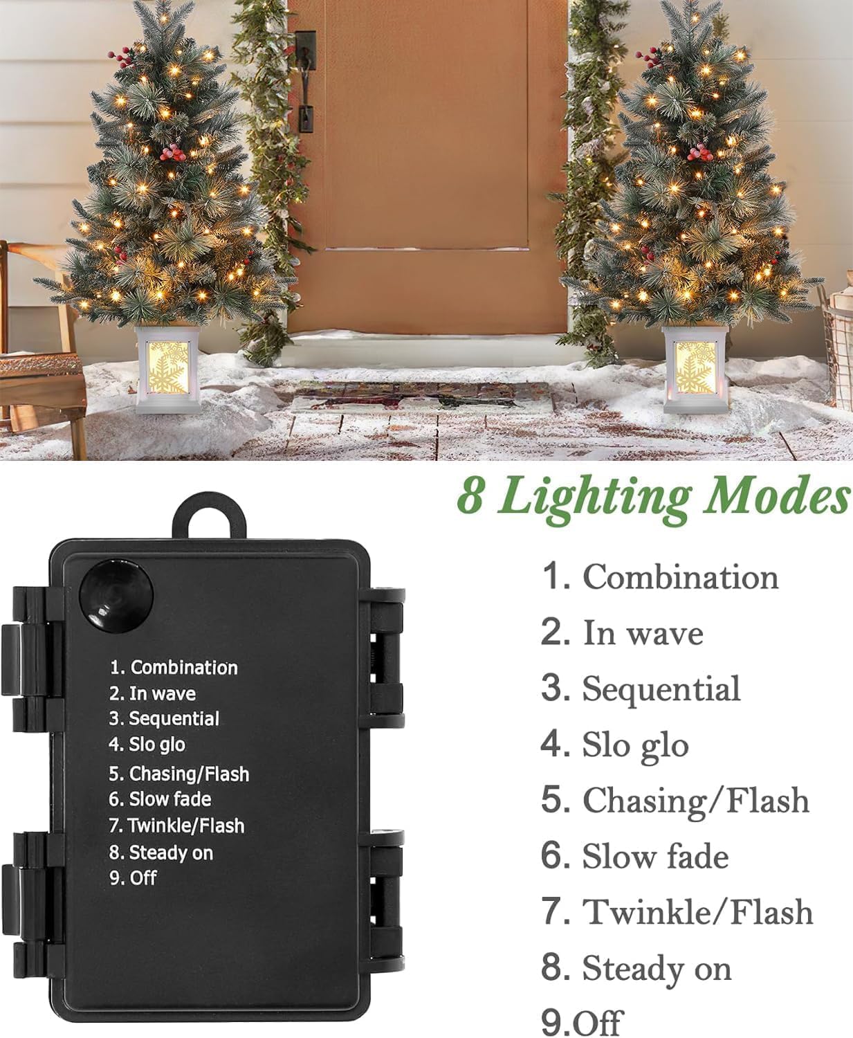 3FT Prelit Artificial Christmas Tree with Lights, 3 Foot Artificial Christmas Tree with Snowflake Base, 78 LED Prelit Christmas