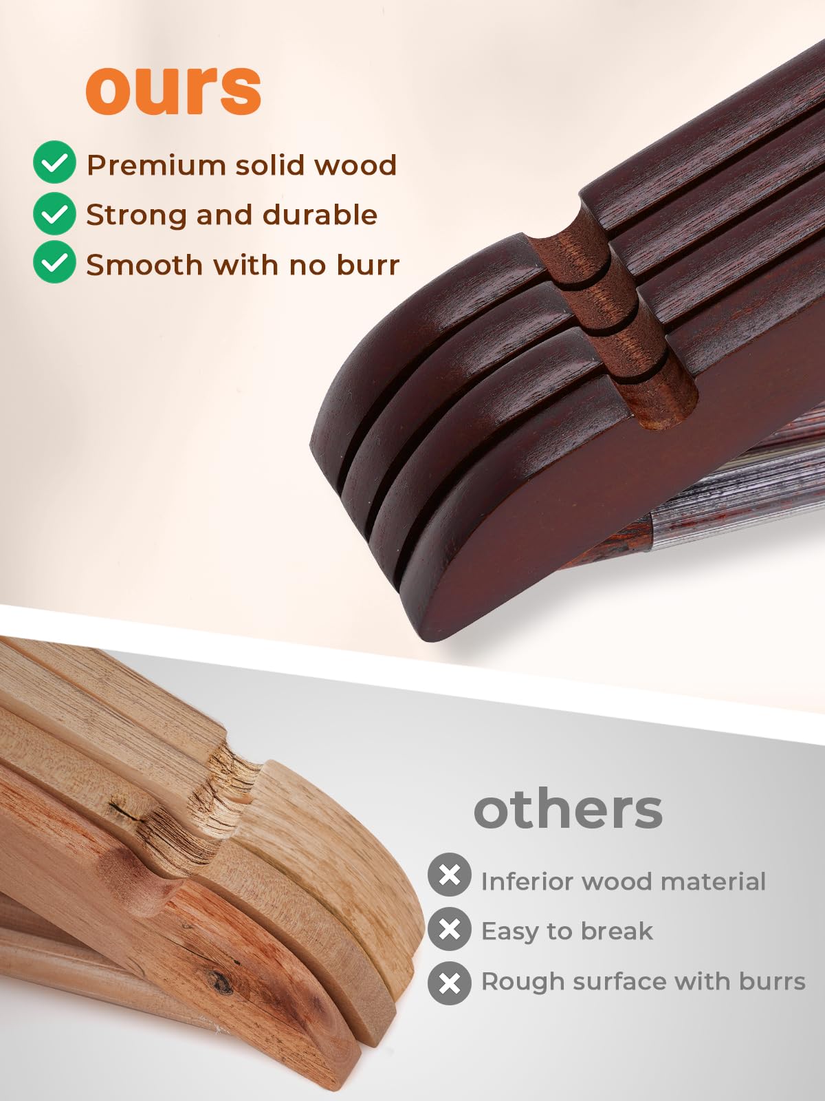 House Day Wooden Hangers 20 Pack Wood Clothes Hangers Smooth Finish Wooden Coat Hangers For Closet Heavy Duty Hangers Cherry Woo