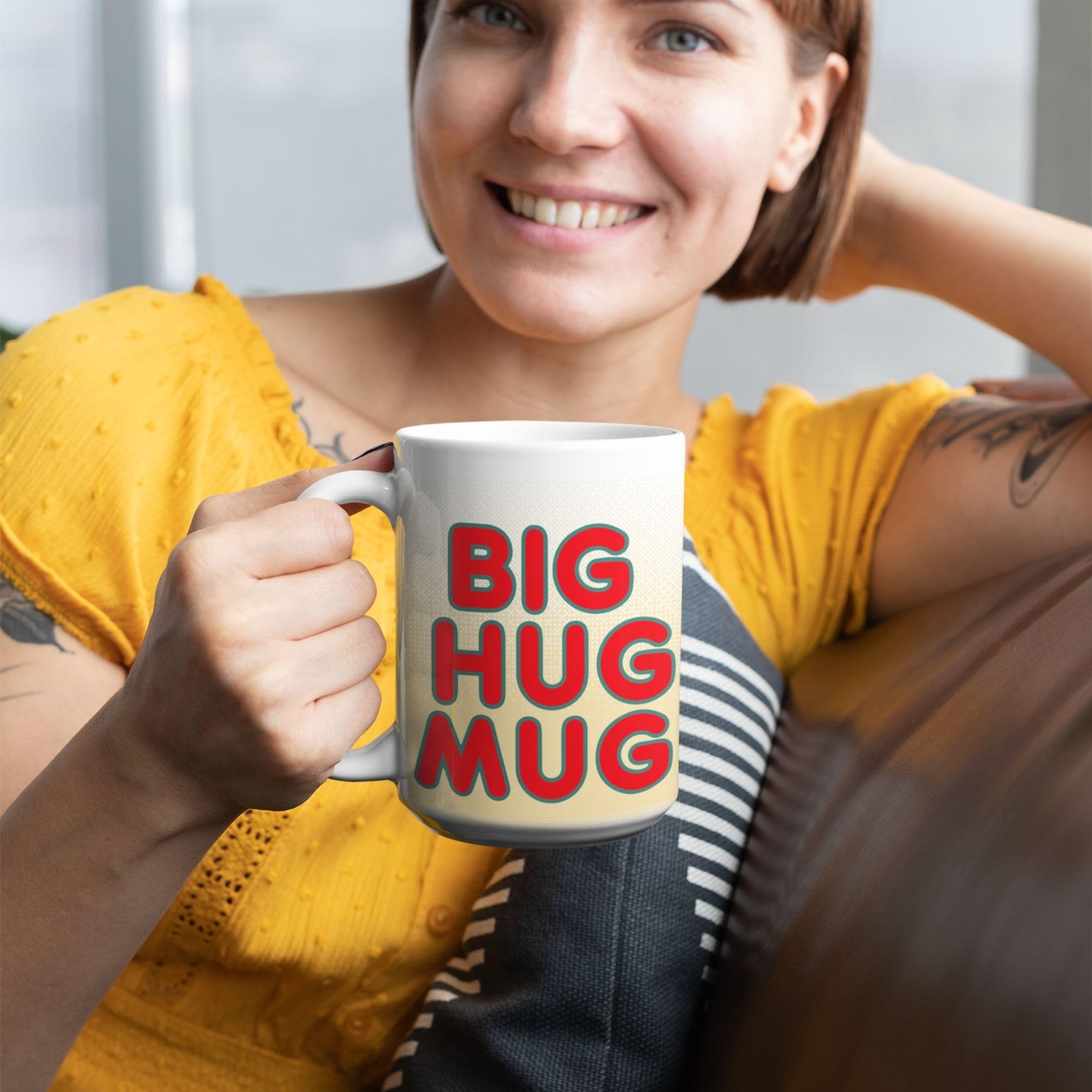 Lookhuman Big Hug Mug - True Detective Fandom Coffee Mug, Double-Sided Print Ceramic Coffee Cups, Cosplay Coffee Cup For True De