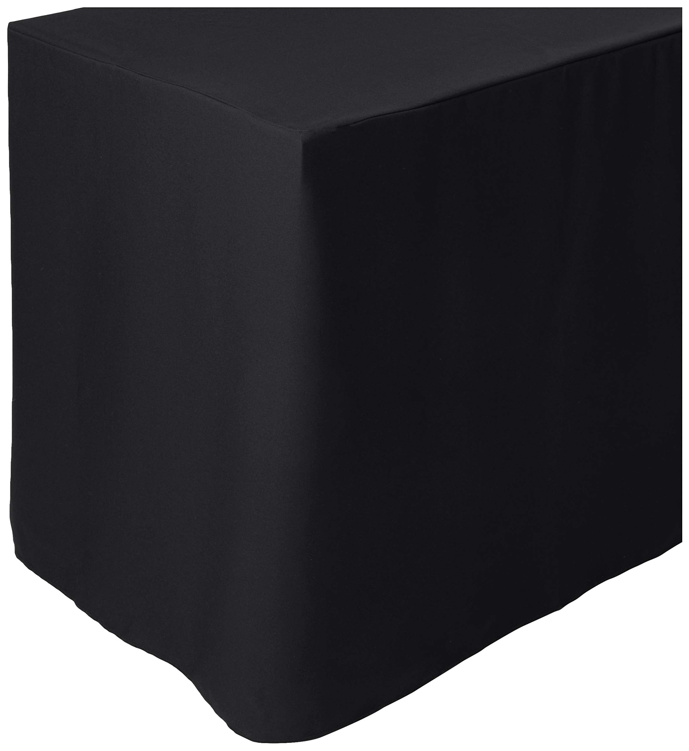 LA Linen Polyester Poplin Fitted tablecloth 96''L x 30''W x 30''H  Black