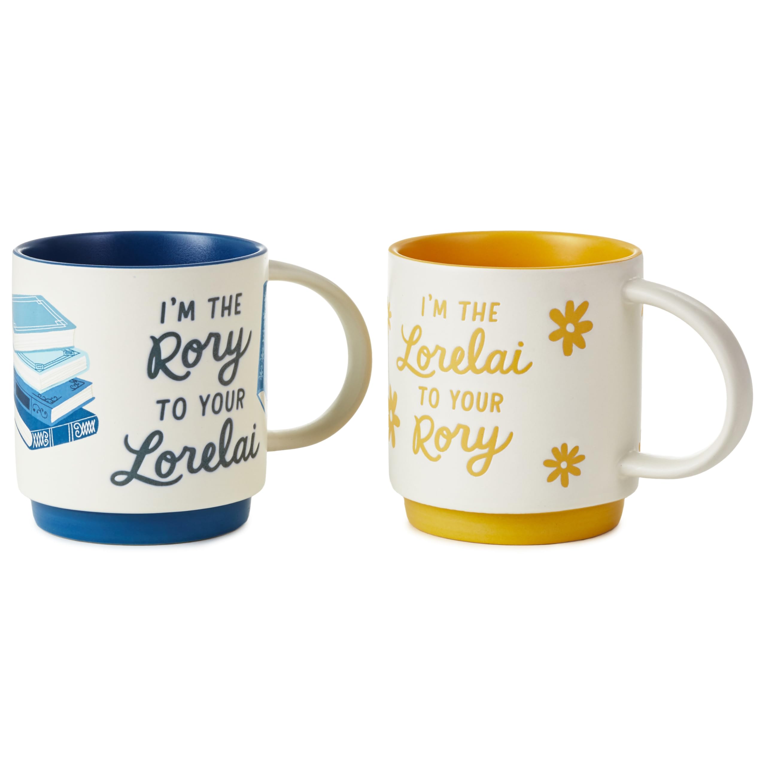 Hallmark Gilmore Girls Mug Set (Lorelai and Rory) Set of 2 Stacking Mugs, Gift for Mothers Day, Christmas, Birthdays