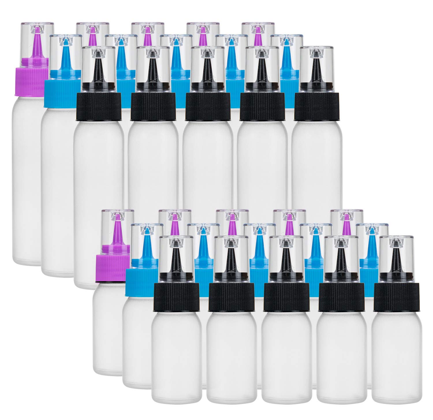 Yesland 30 Pack Writer Bottle - 15 Each (1 & 2 Oz) - Soft & Easy Squeeze Applicator Bottles For Cookie Cutters, Cake Decorating,