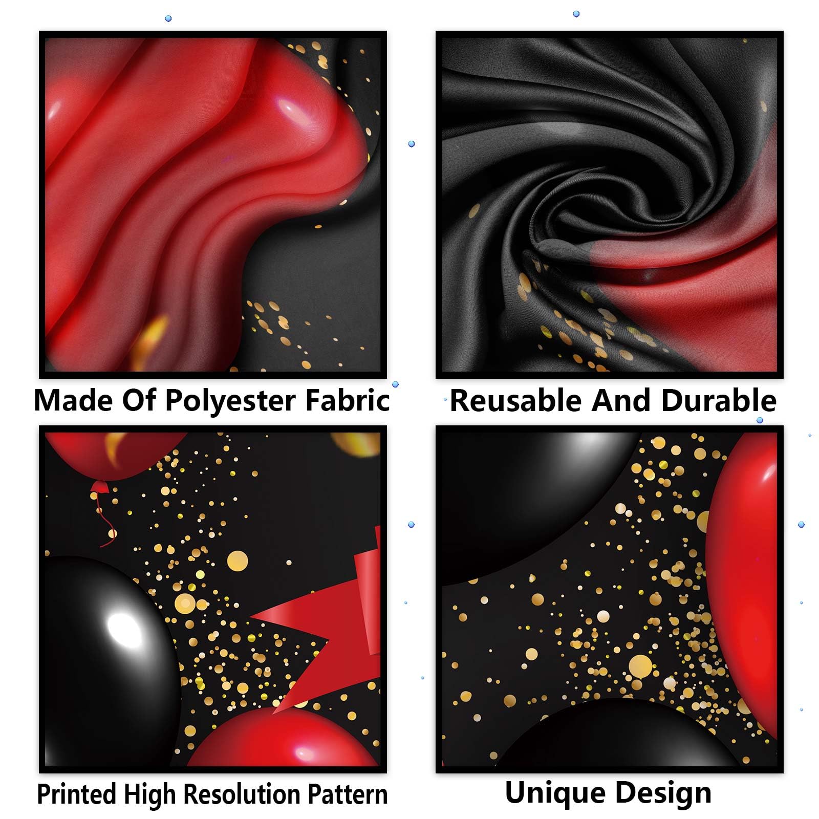 Happy 18Th Birthday Red And Black Banner Backdrop Balloons Theme Decor Decorations For Girls Women Princess 18 Years Old Birthda