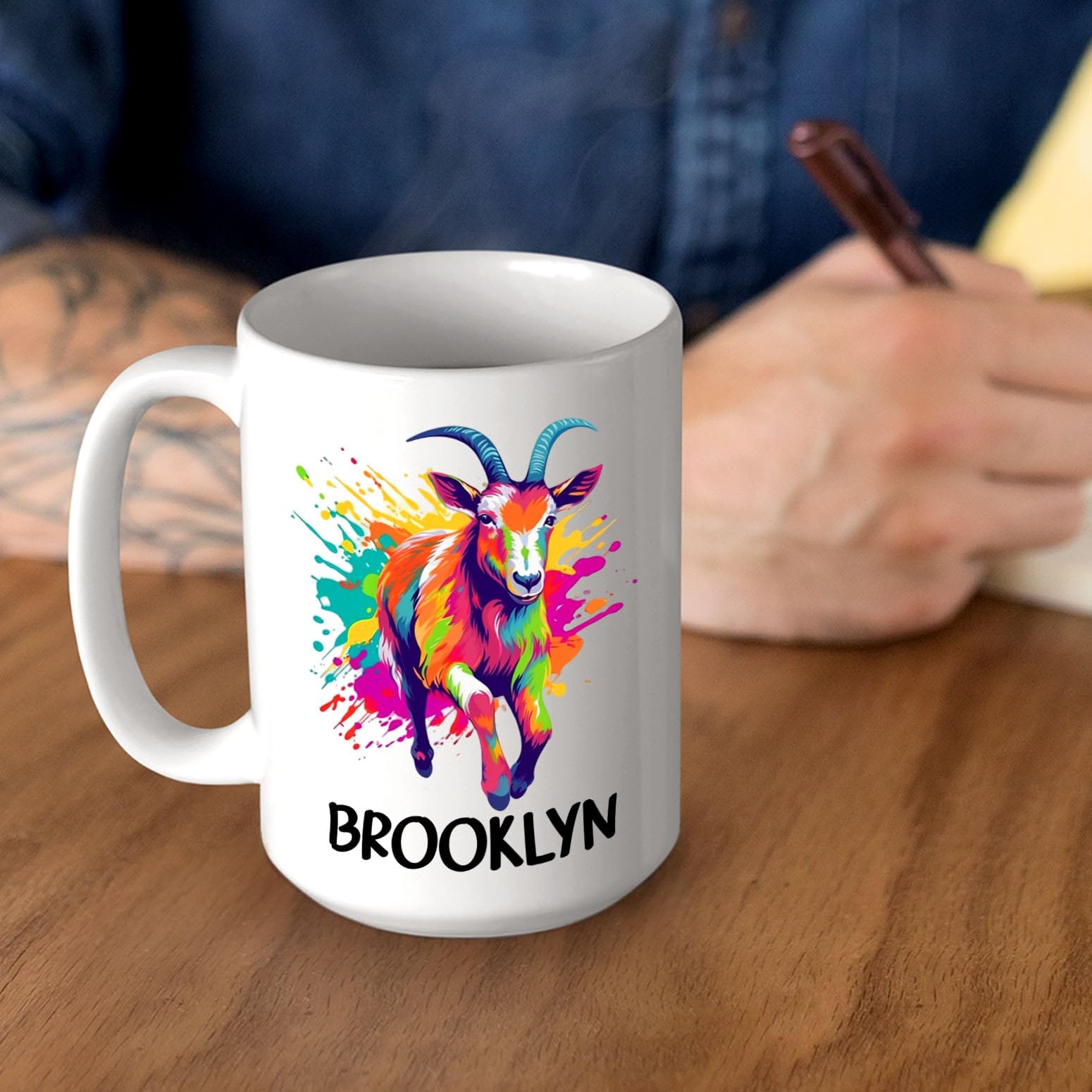 Personalized Goat Travel Coffee Mugs Cups Gift For Men Women Birthday, Customized Goat Lover White Ceramic Mug 11 Oz 15 Oz, Goat