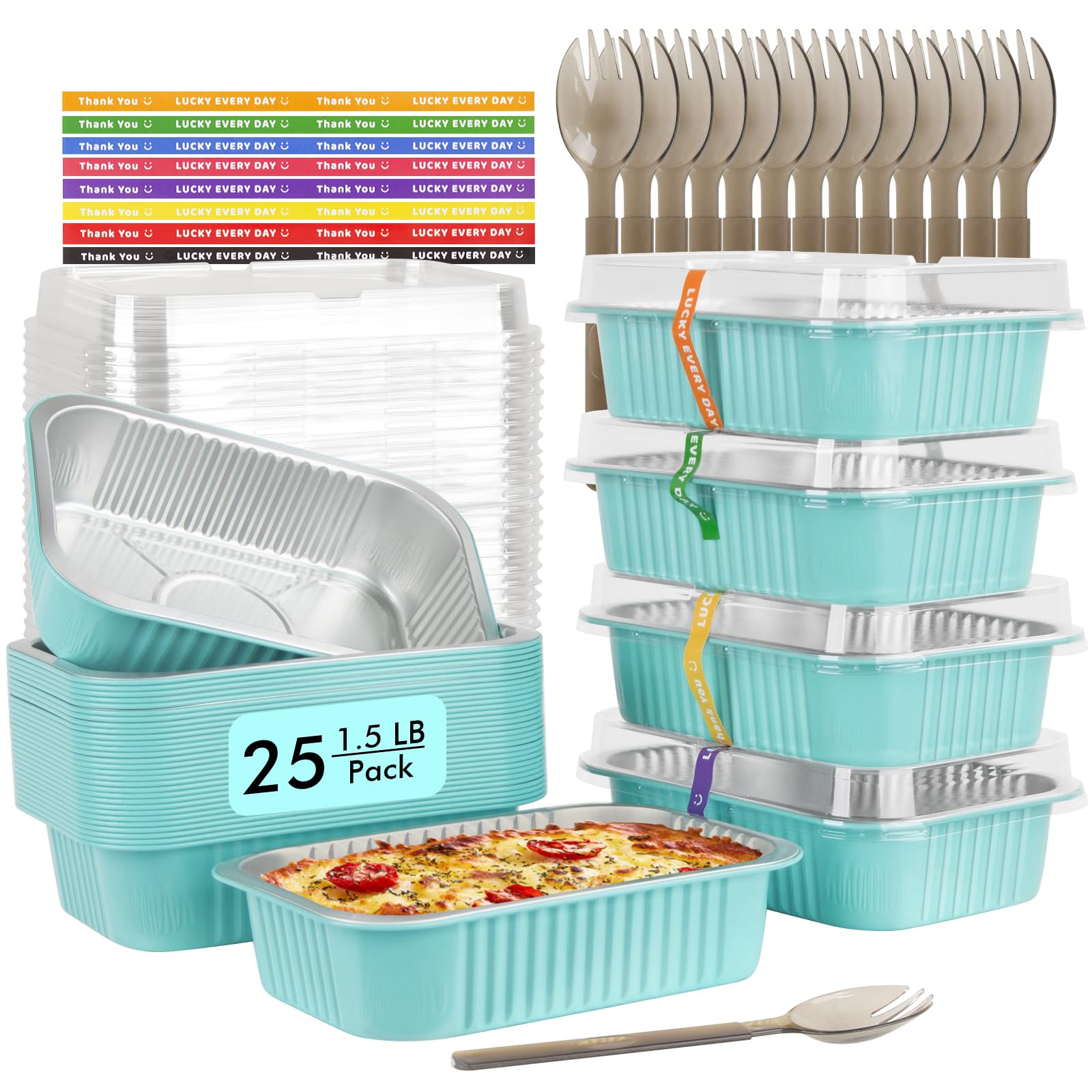 LNYZQUS 1.5LB Small Aluminum Baking Pans with Lids, Oven and Freezer Safe
