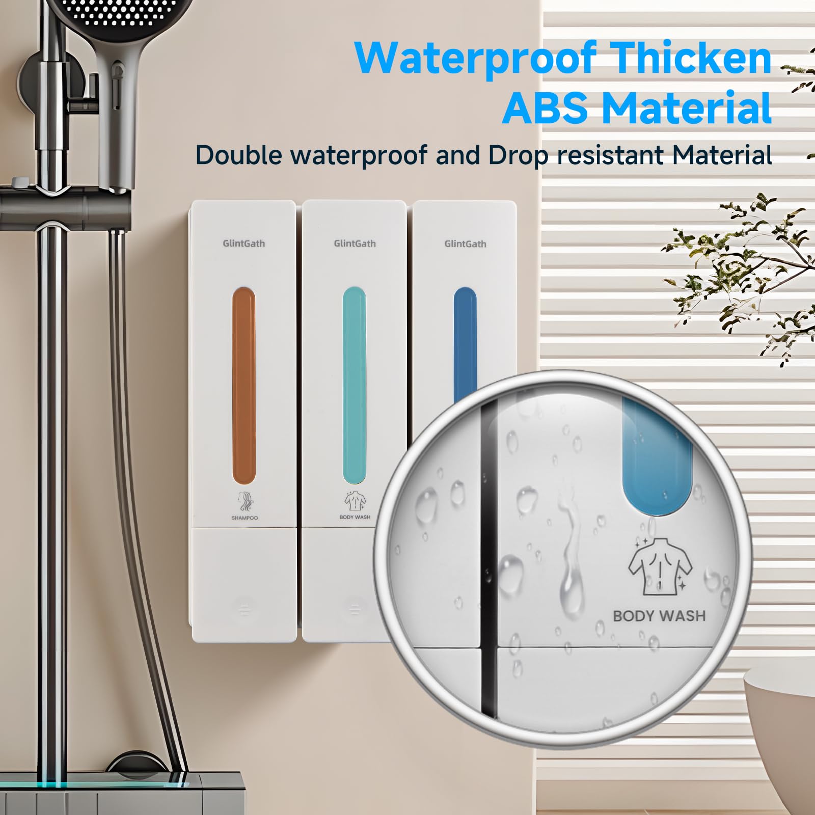 Shower Soap Dispenser 3 In 1 Shampoo And Conditioner Dispenser Shower Dispenser 3 Chamber No Drill Shampoo Dispenser For Shower