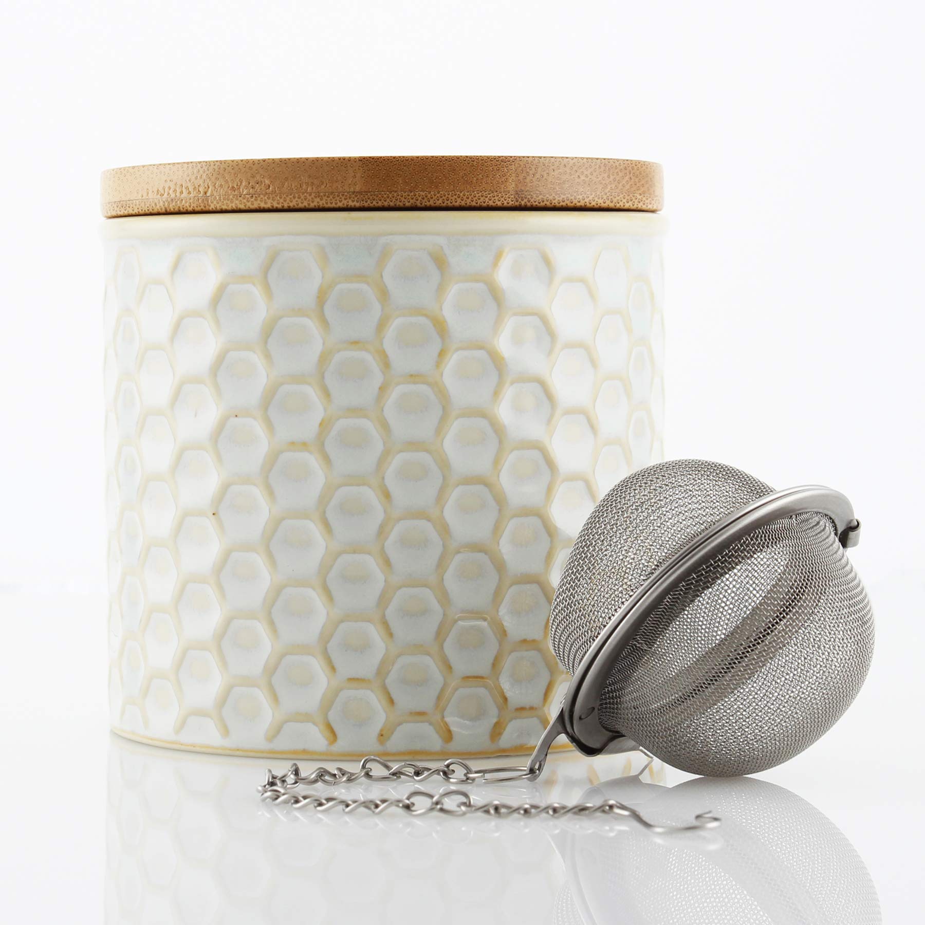 Chantal Tea Caddy With Infuser, 8 Oz, White