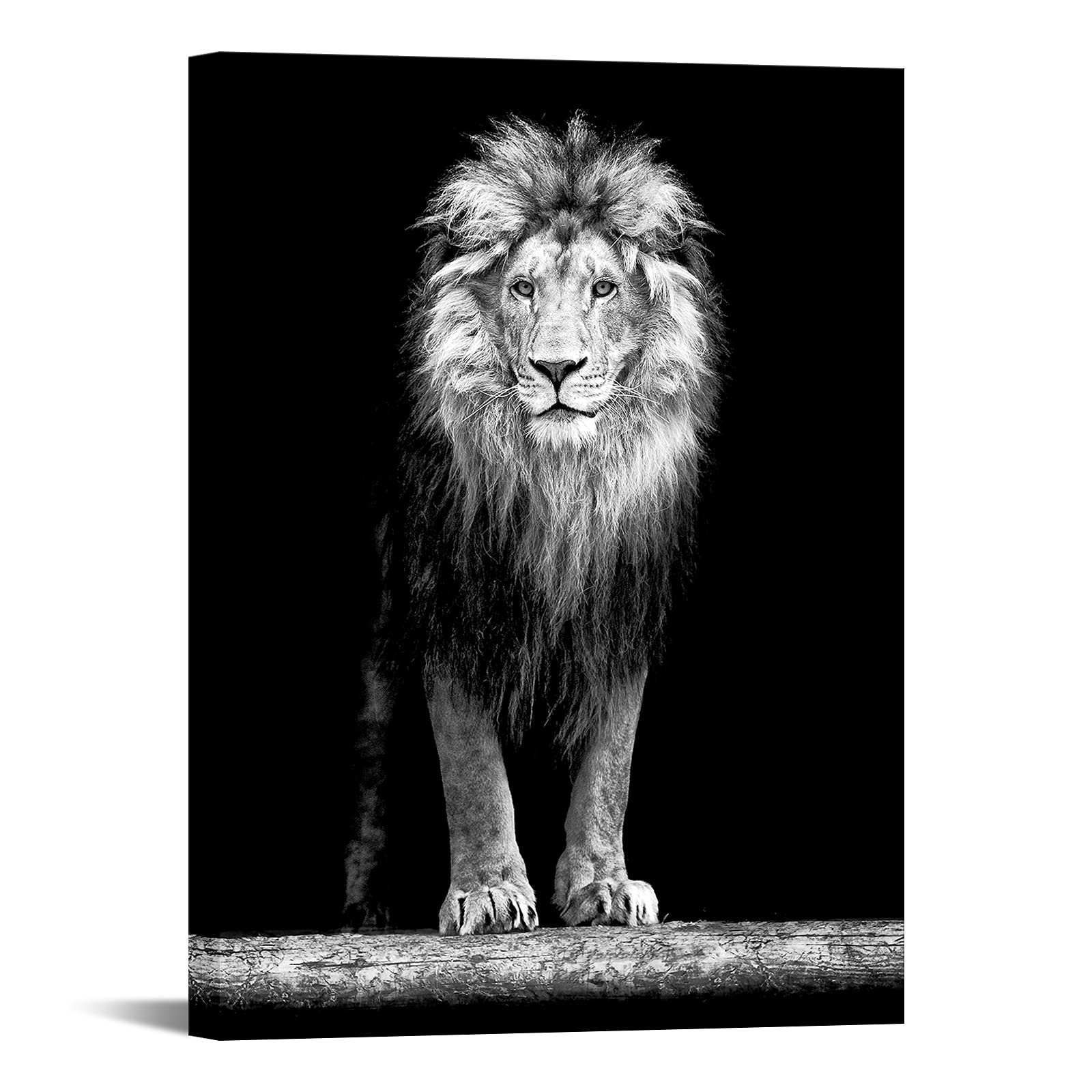 Levvarts - Lion Pictures Wall Art Black And White Lion Portrait Canvas Painting For Living Room Office Decoration Ready To Hang