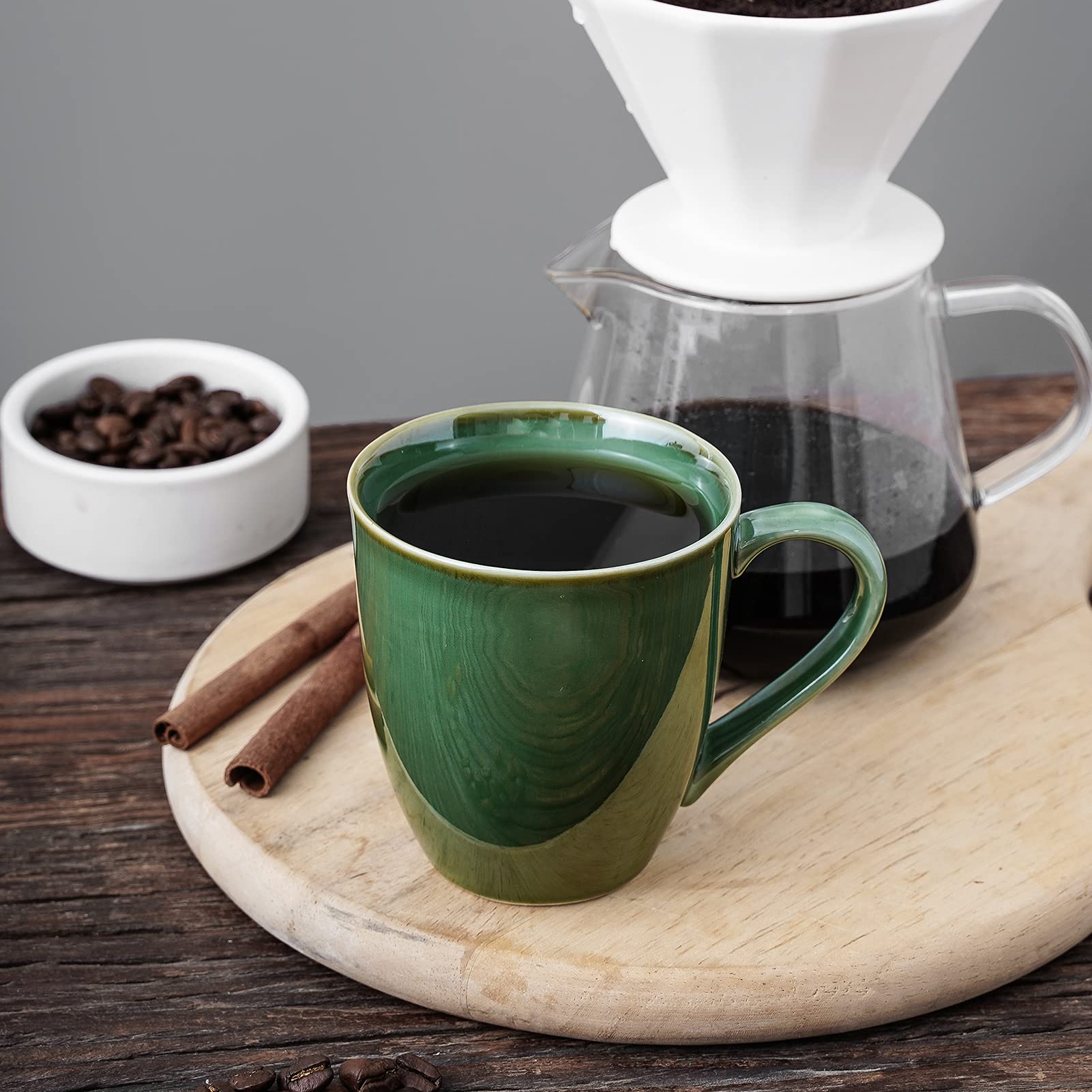 Vicrays Coffee Mug Set, 12 Ounce, Set Of 4, Ceramic Mug For Men, Women, Unique Glazed Mugs With Handle For Coffee, Tea, Milk, Co