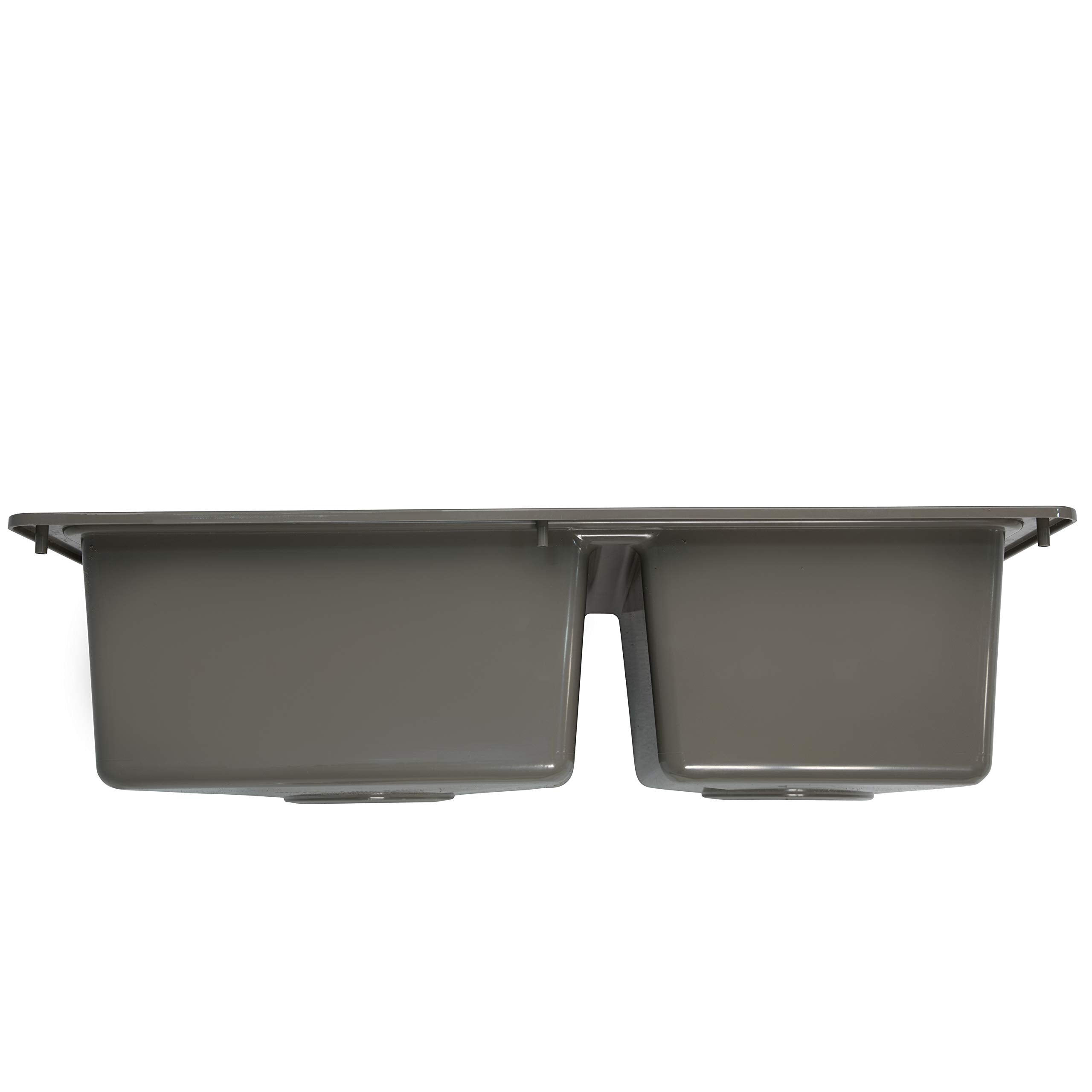 Cecipa Rv Double Kitchen Galley Sink - 25'' X 17'' X 6.6'' Stainless Steel Color Abs Plastic For 5Th Wheel, Travel Trailer, Camp