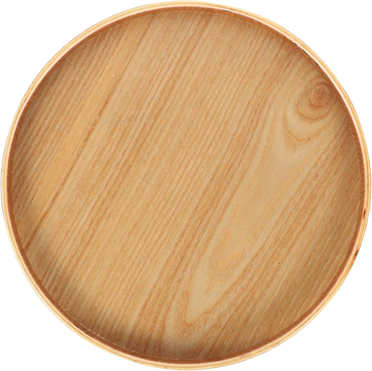 Wudory Wooden Serving Tray Fruit Serving Wooden Tray Delicate Wood Plate Bread Display Rustic Decor