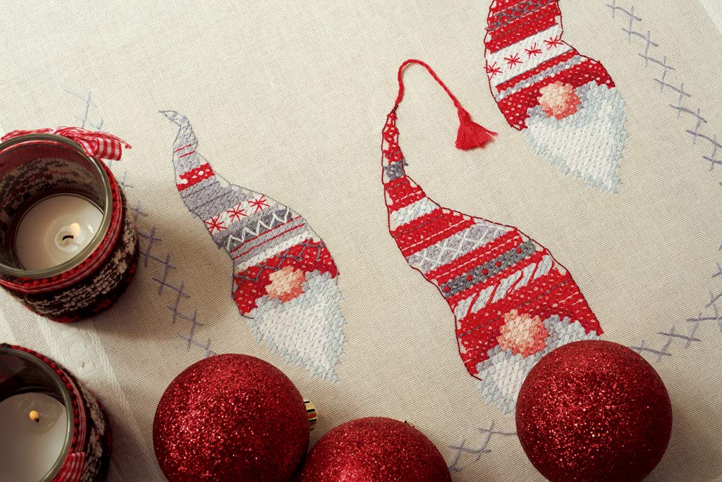 Vervaco Cross Stitch Table Runner Kit Christmas Gnomes 16'' X 40''
