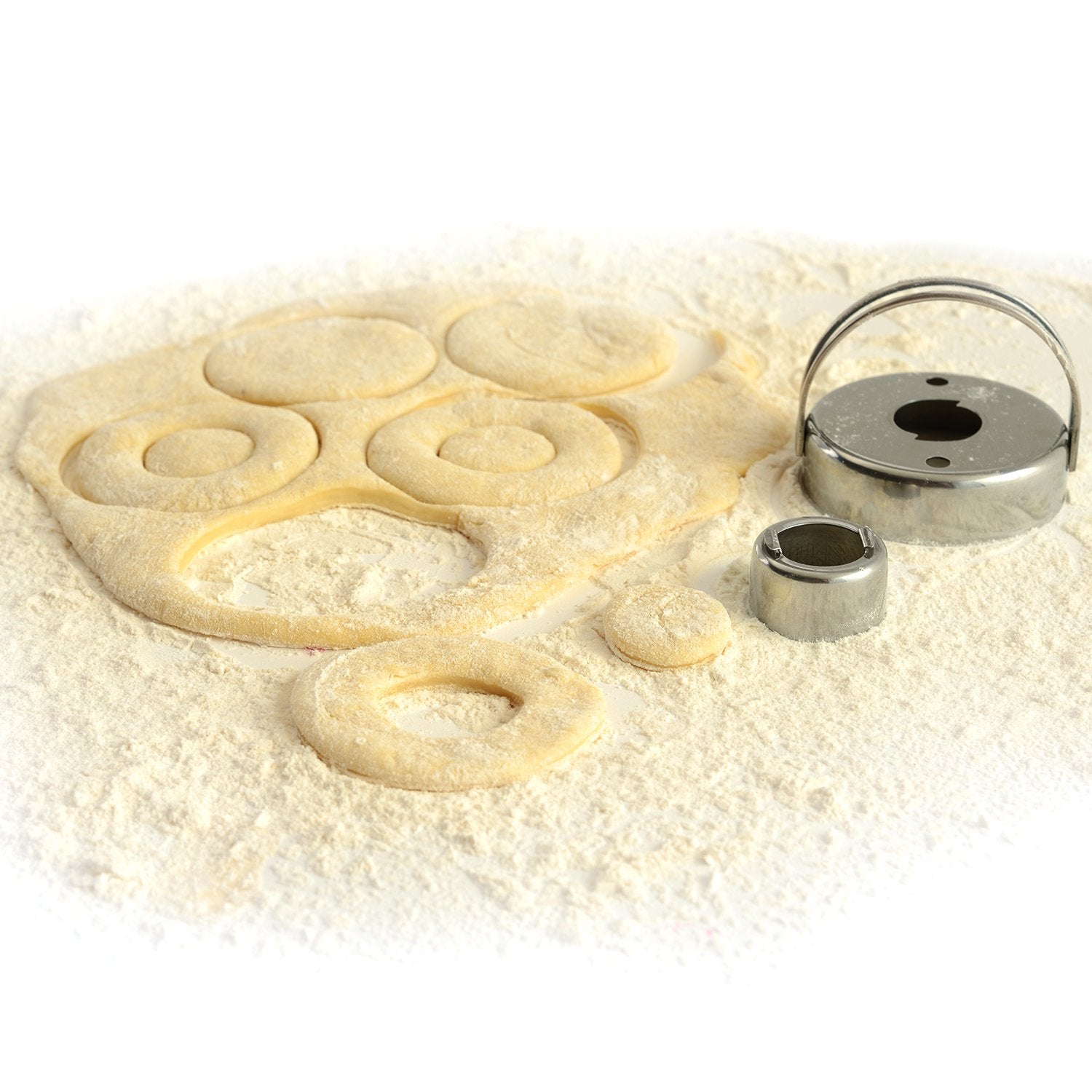 Norpro Stainless Steel Donut/Biscuit/Cookie Cutter, 2.75in/7cm, Removable Center, As Shown, Model 3496