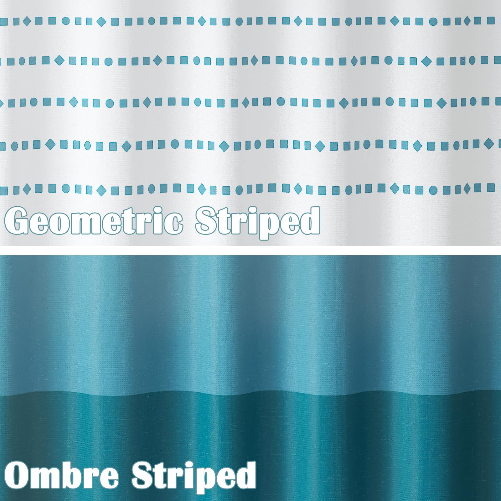 Jinchan Blue And White Boho Shower Curtain Blue Striped Fabric Shower Curtains For Bathroom Modern Luxury Waterproof Ombre Stall