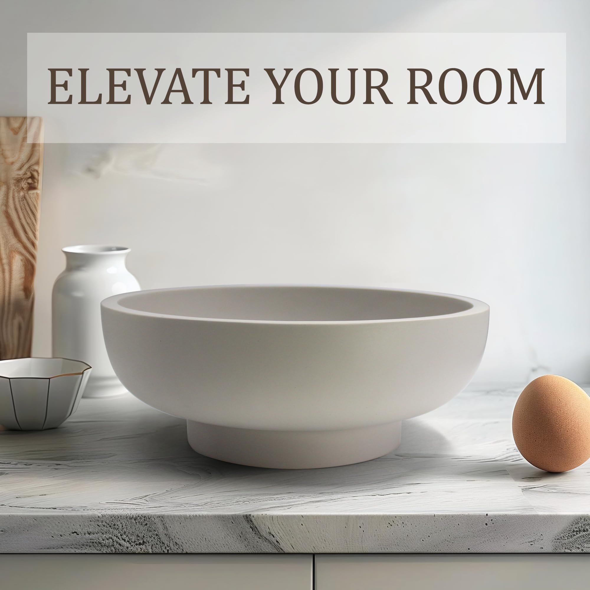 LIN CHUAN Large Decorative Bowl, Fruit Bowl for Kitchen Counter, Modern Resin Bowl for Home Decor, Key Holder for Entry Table, G
