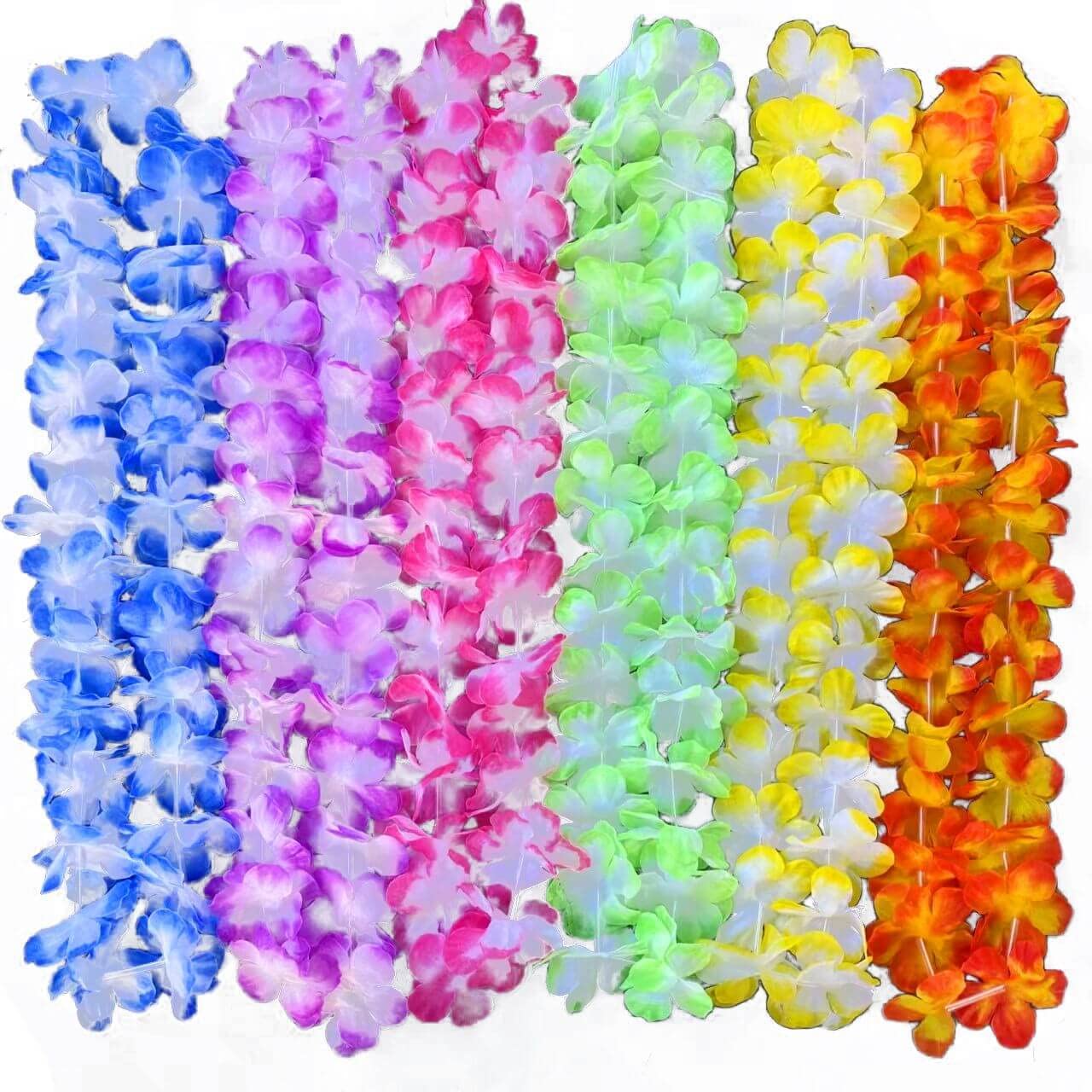 100Pcs Soft Necklaces Hawaiian Leis Luau Partyecorations Tropical Party Favors Lei Hawaiian Flower Perfect For Your Hawaii Luaus