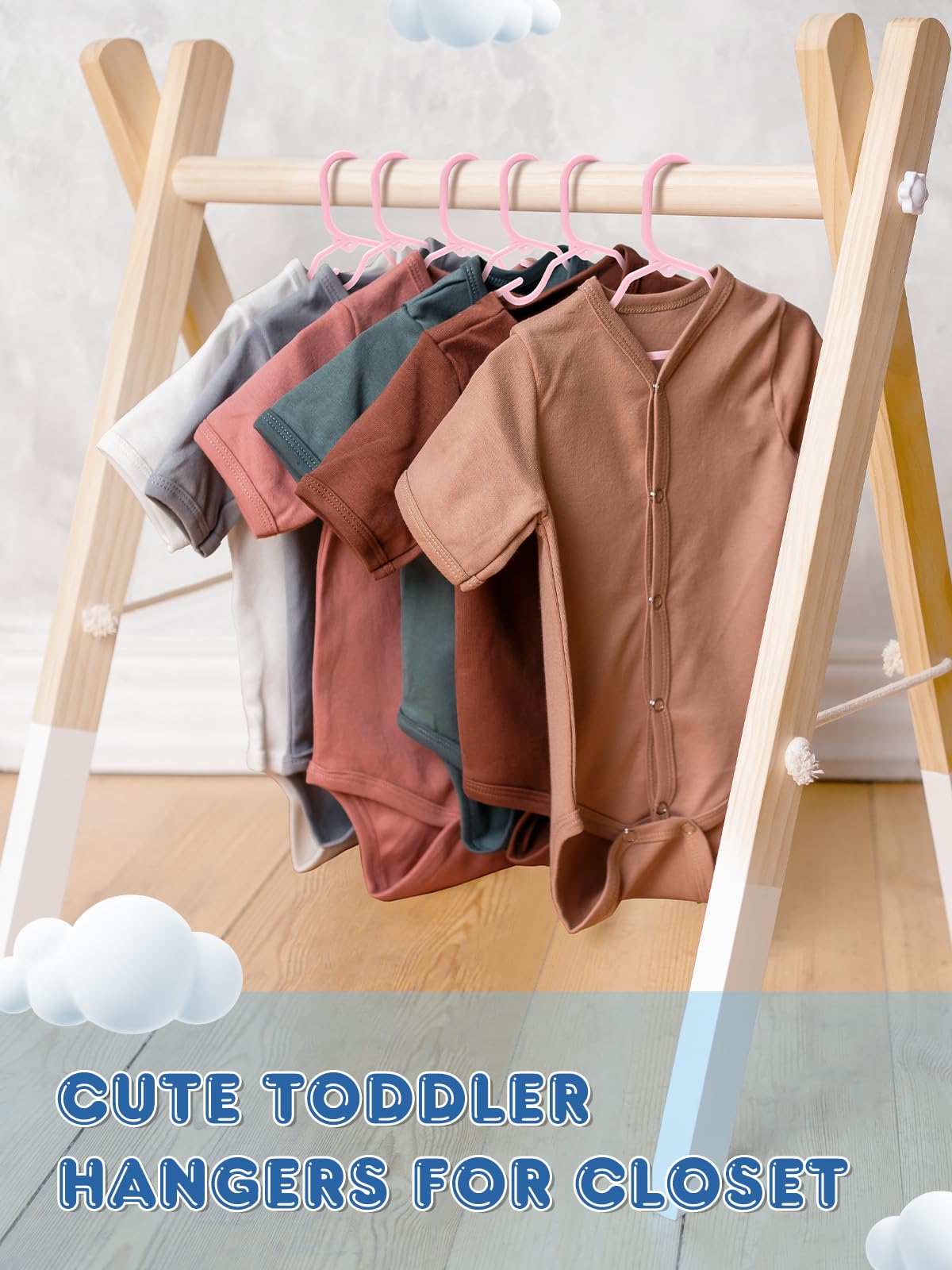 Smartor 60 Pack Baby Hangers - 11.7 Inch Plastic Baby Hangers For Closet - Childrens Hangers For Clothes & Infant Hangers For Cl