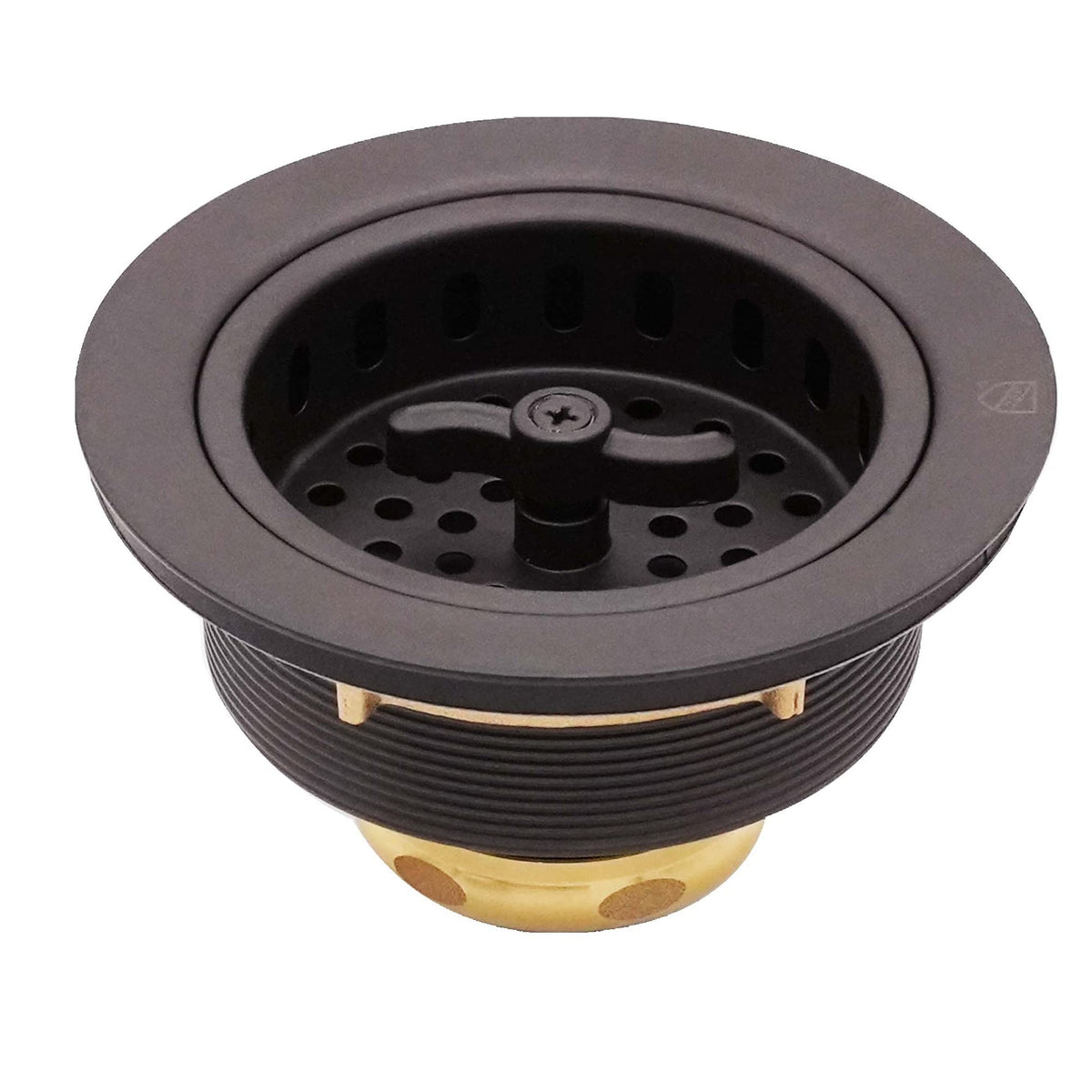 Westbrass A213-12 3-1/2'' Wing Nut Twist Style Large Kitchen Sink Basket Strainer, 1-Pack, Oil Rubbed Bronze