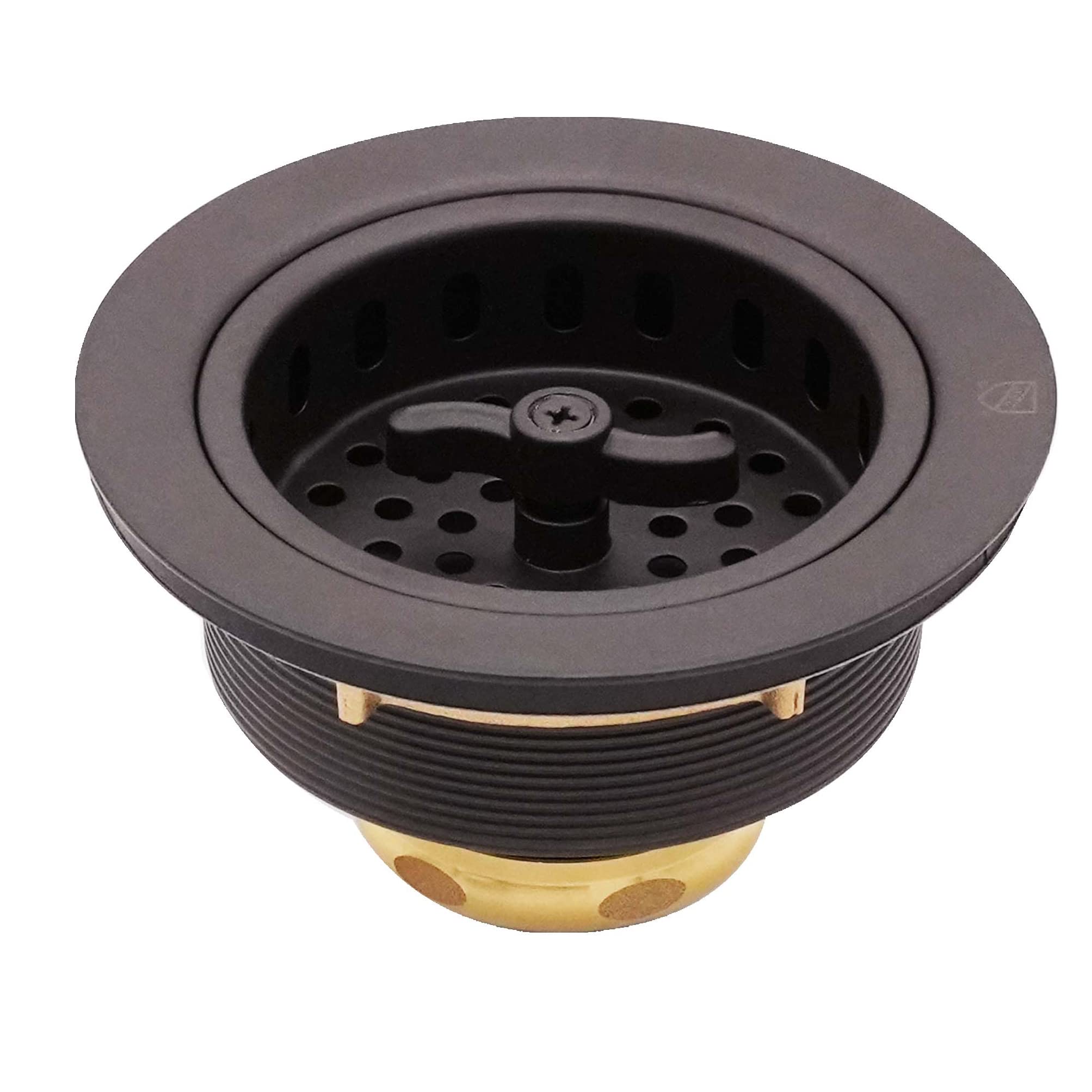Westbrass Wing Nut Style Large Kitchen Sink Basket Strainer, 2 Pack, Oil Rubbed Bronze, D2135-12