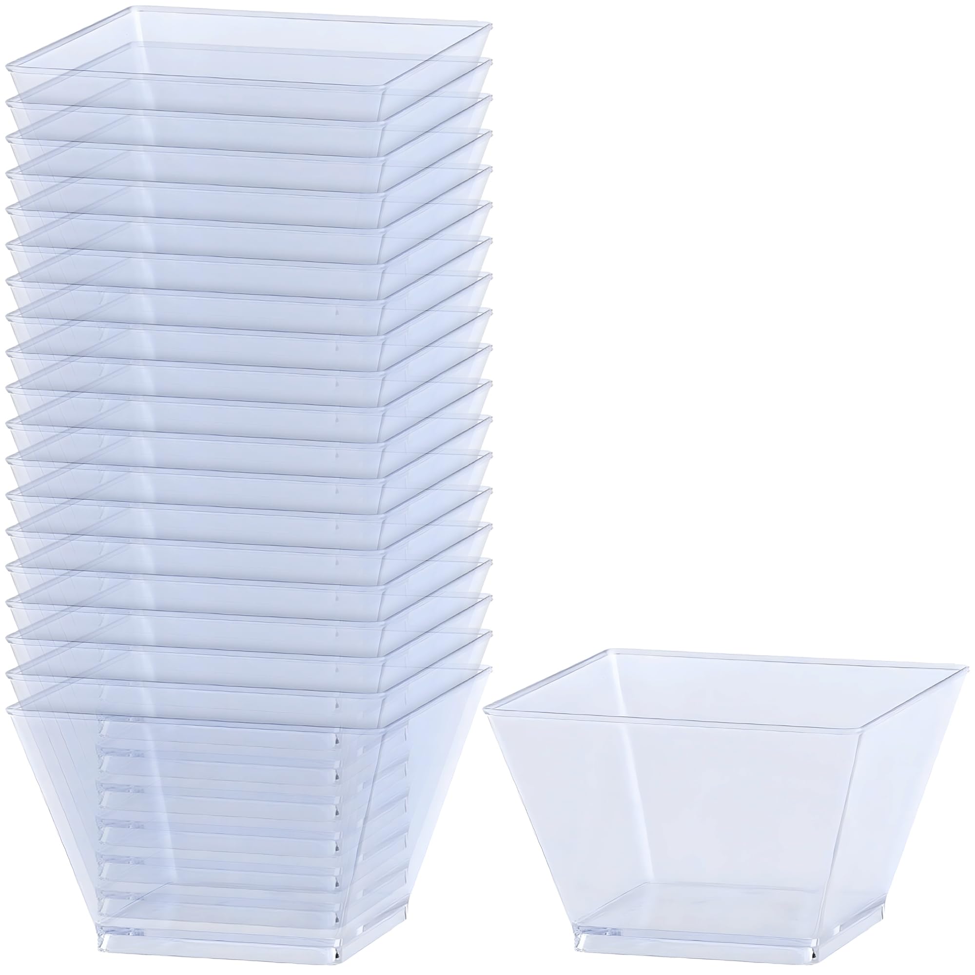 Lillian Tablesettings Plastic 8 oz  Clear Rectangles Servingware  Pack of 20 Party Bowls  Original Version