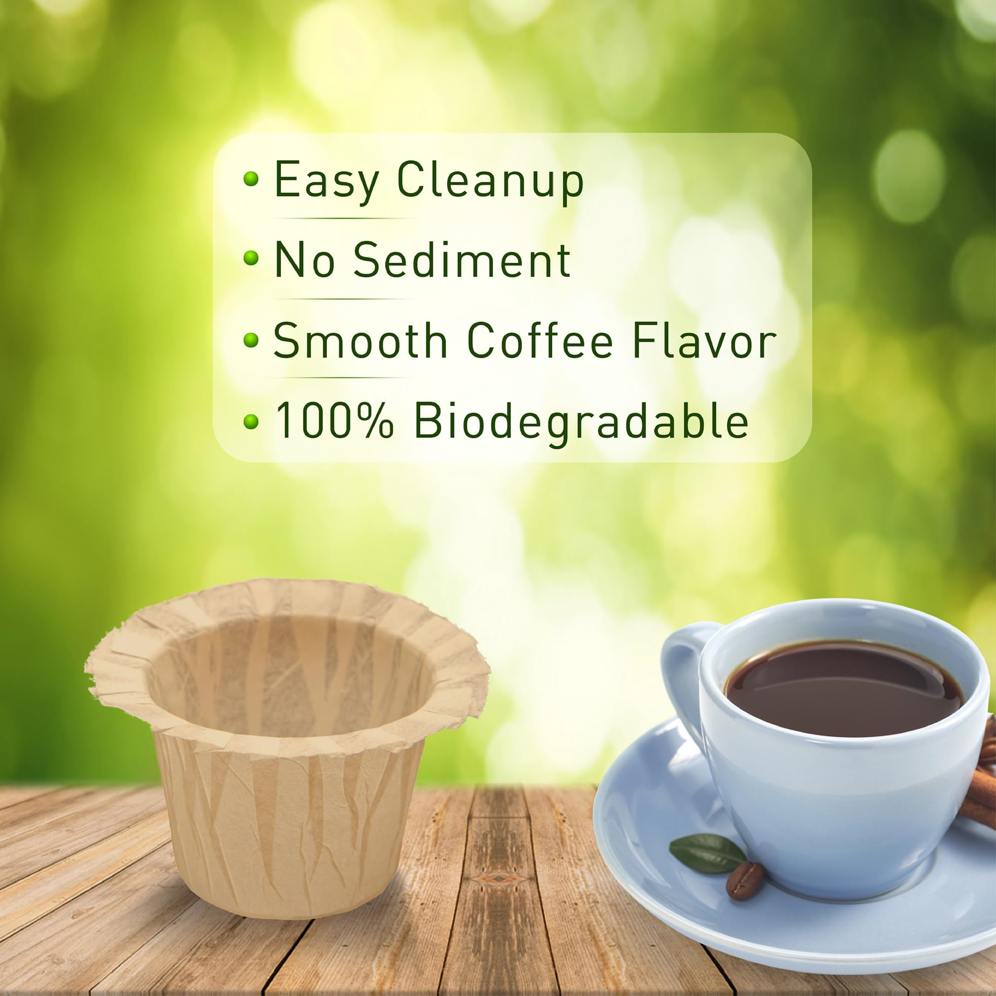 Disposable Coffee Filters,100 Count Natural Paper Filters Compatible With Keurig Single Serve 1.0 And 2.0, Fits All Brands Reusa