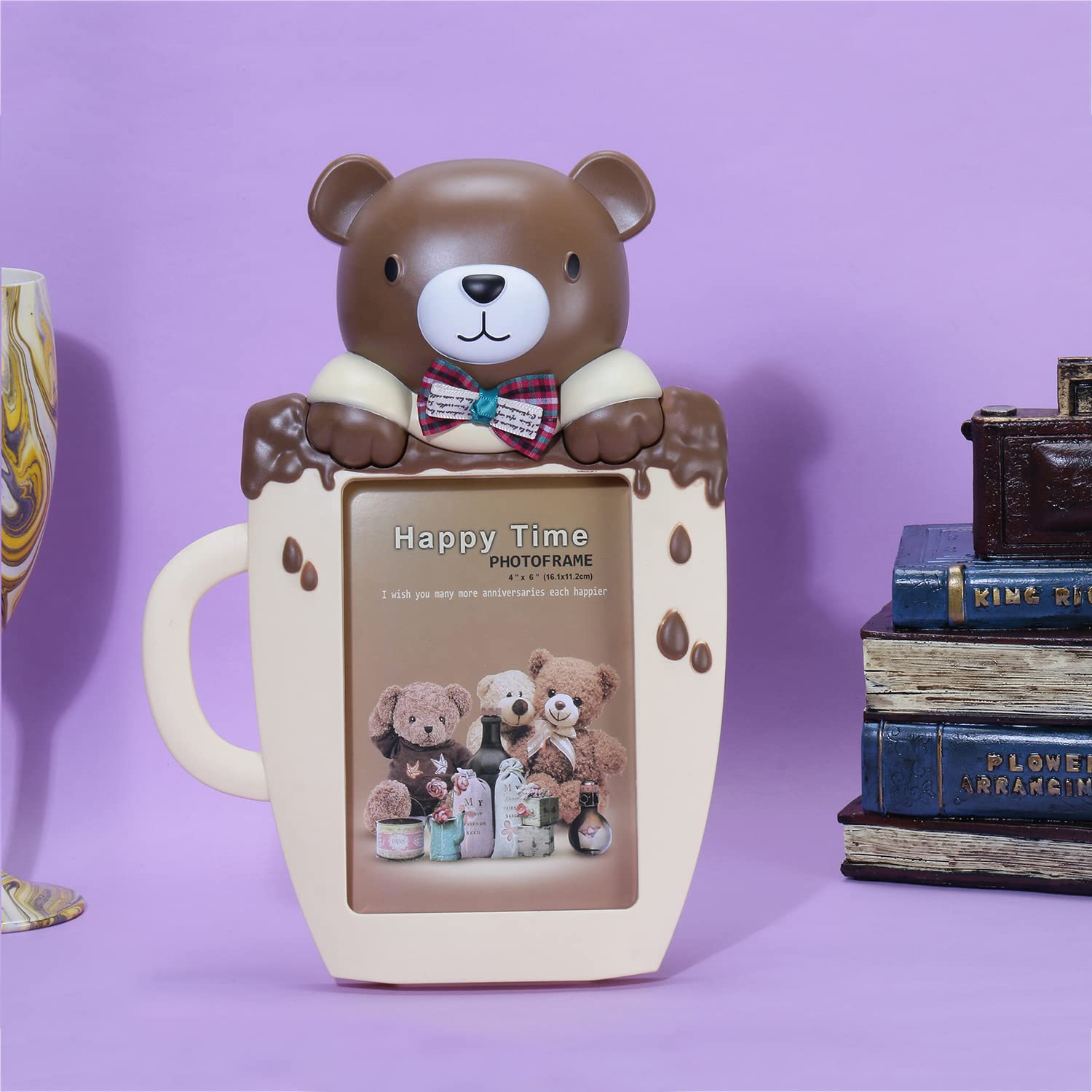 Quirky Monkey A Vintage Affair- Home Decor Photo Frame Brown Teddy Bear Photo Frame For Children Room And Bed Room And Home Deco