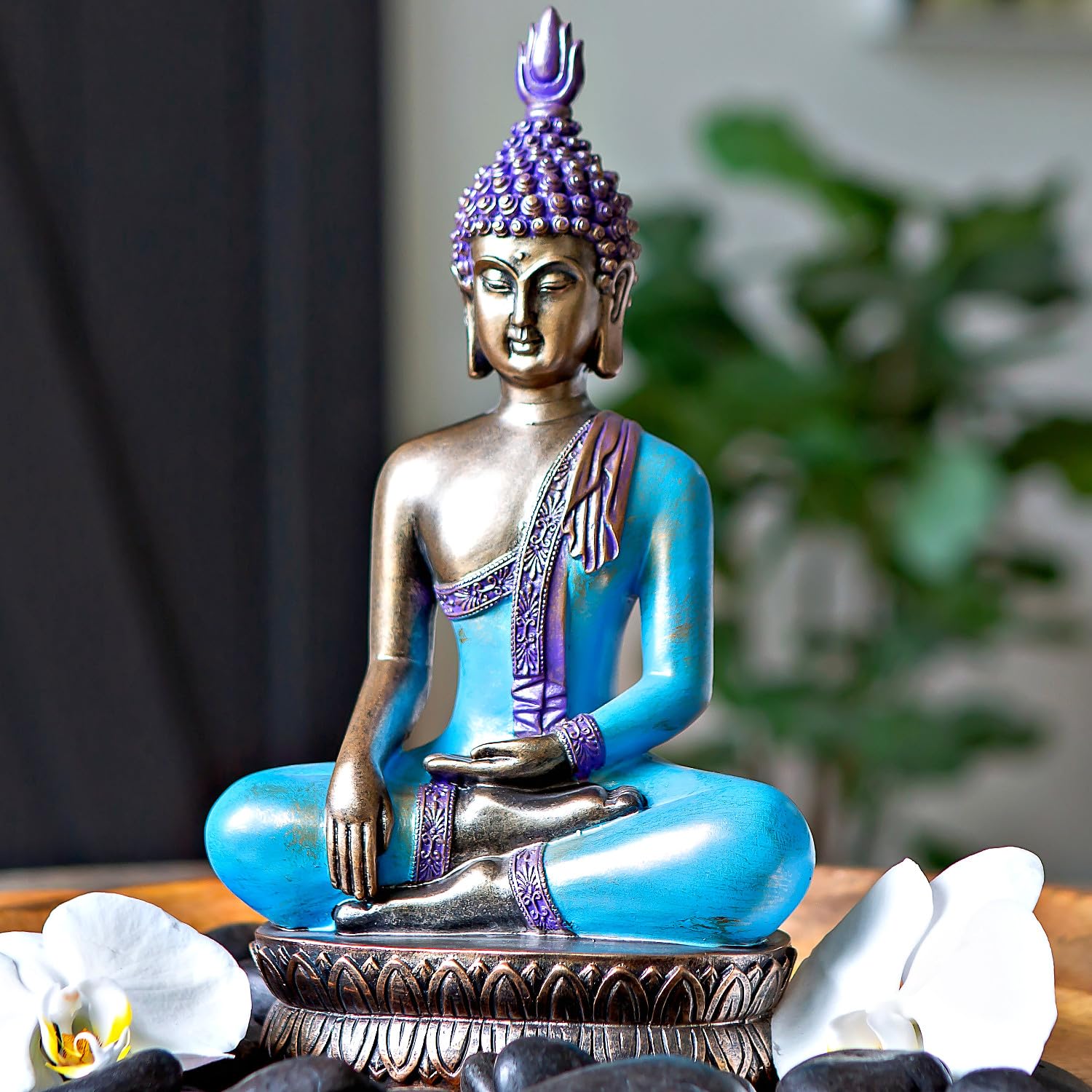 25DOL Buddha Statues for Home. 12.5 Buddha Statue (The Moment of Enlightenment). Collectibles and Figurines, Meditation Decor, S