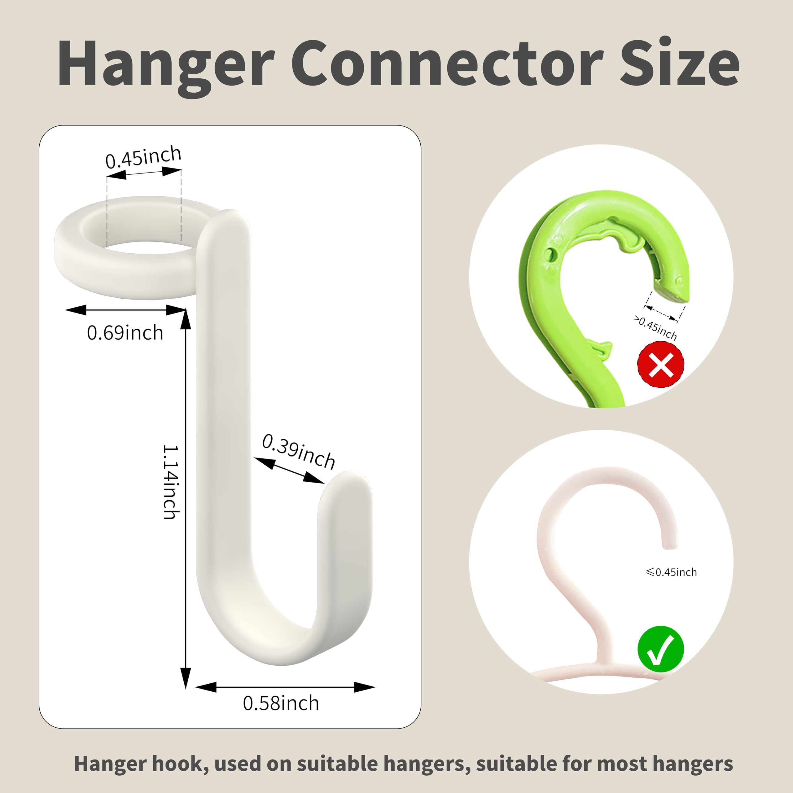 100Pcs Hanger Connector Hooks,Space Saving Hangers For Clothes. Hanger Hooks Space Saver. Closet Hanger Connector Hooks. Hangers