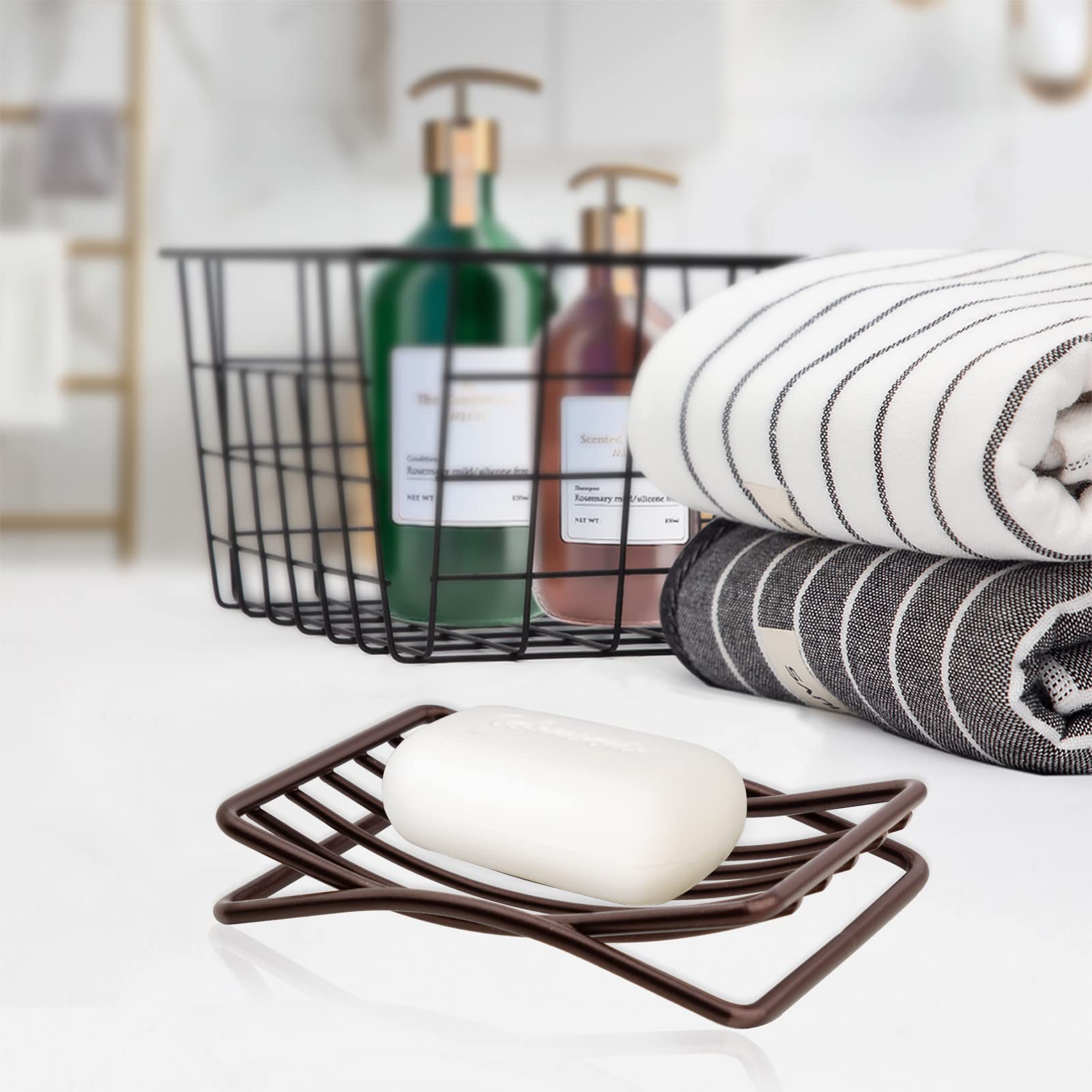 Guukar Soap Dish For Shower Bathroom Bar Soap Holder, Stainless Steel Self-Draining Sponge Holder For Kitchen Sink Bathtub, Easy