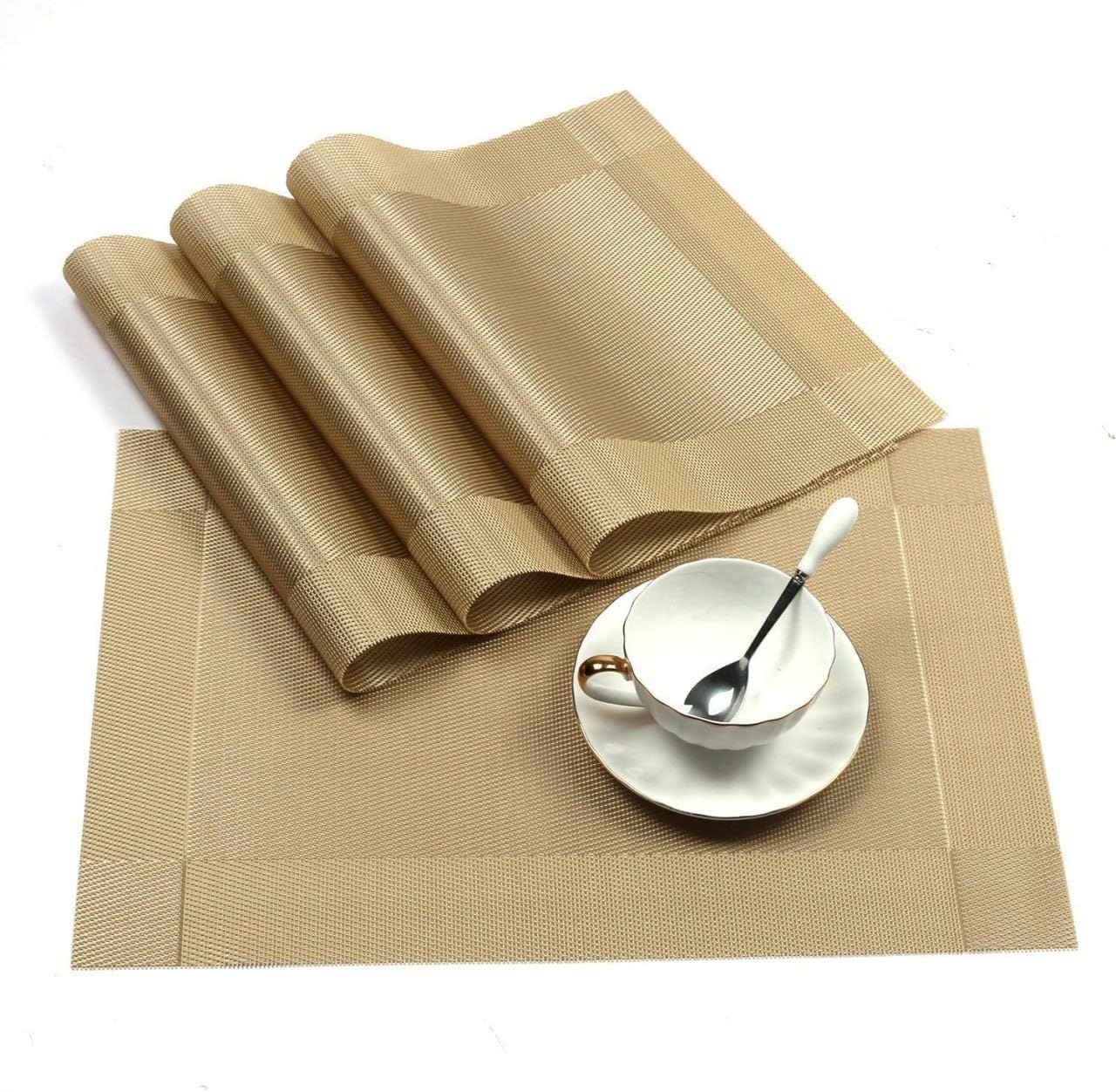 Placemat, PVC, Multicolor, 45 x 30 cm, NonSlip, Heat Resistant, Washable, Vinyl, for Dining Table