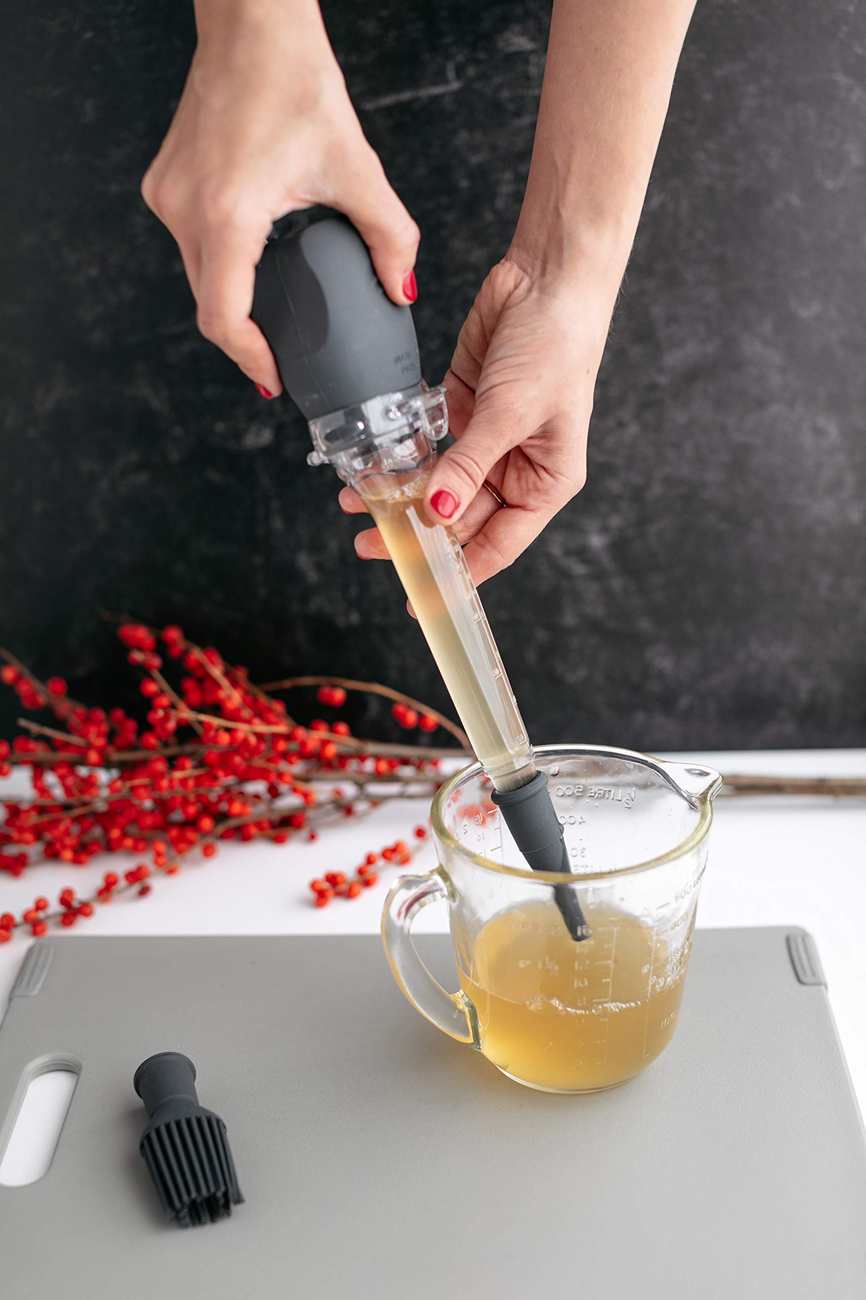 Dexas Fill-A-Baster Refillable Basting Bulb And Brush, Gray, Gb3-432