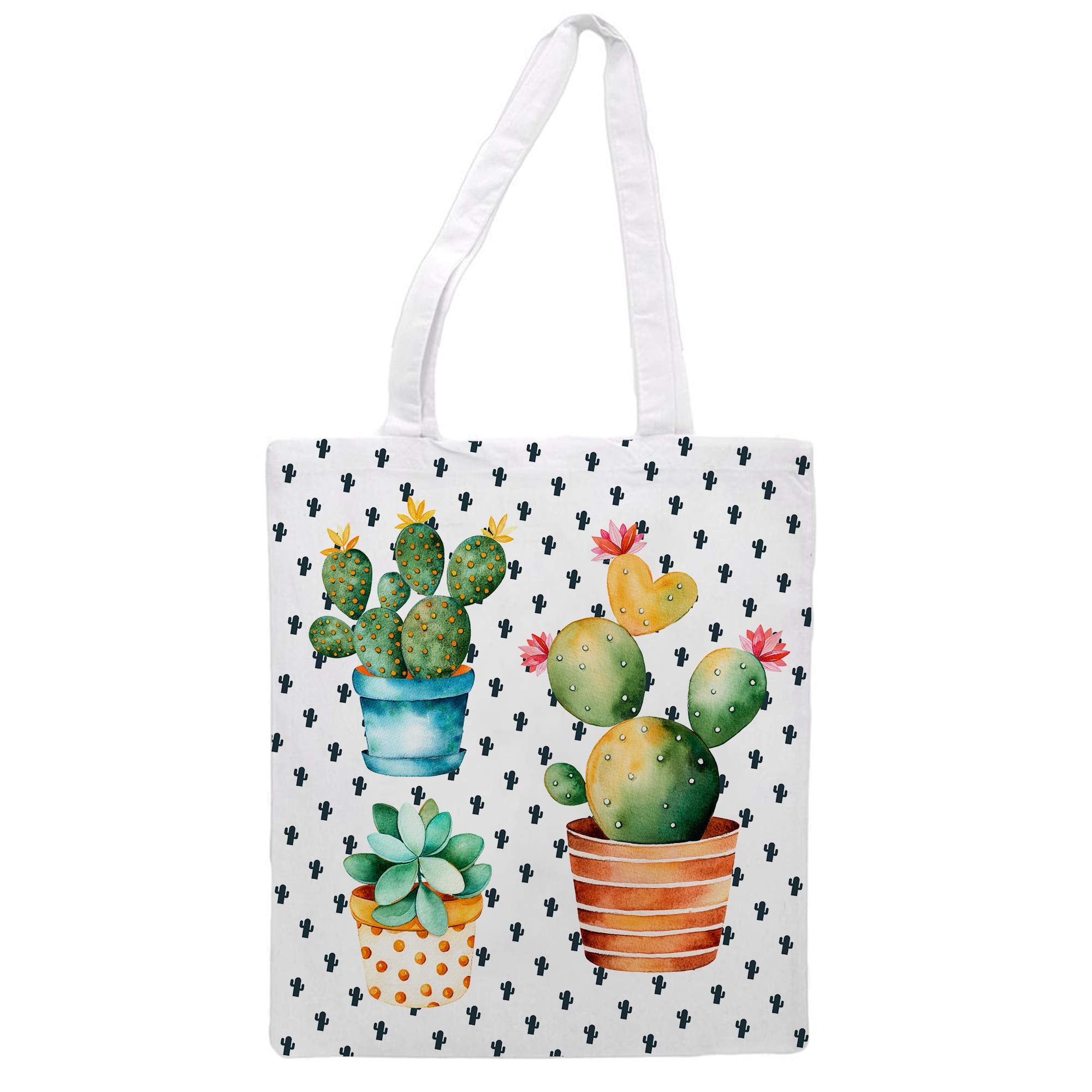 Women'S Tote Bag/Cactus Edition Background Cactus - Sports Gym Lunch Yoga Shopping Travel Bag Washable - 1.47X0.98 Ft /