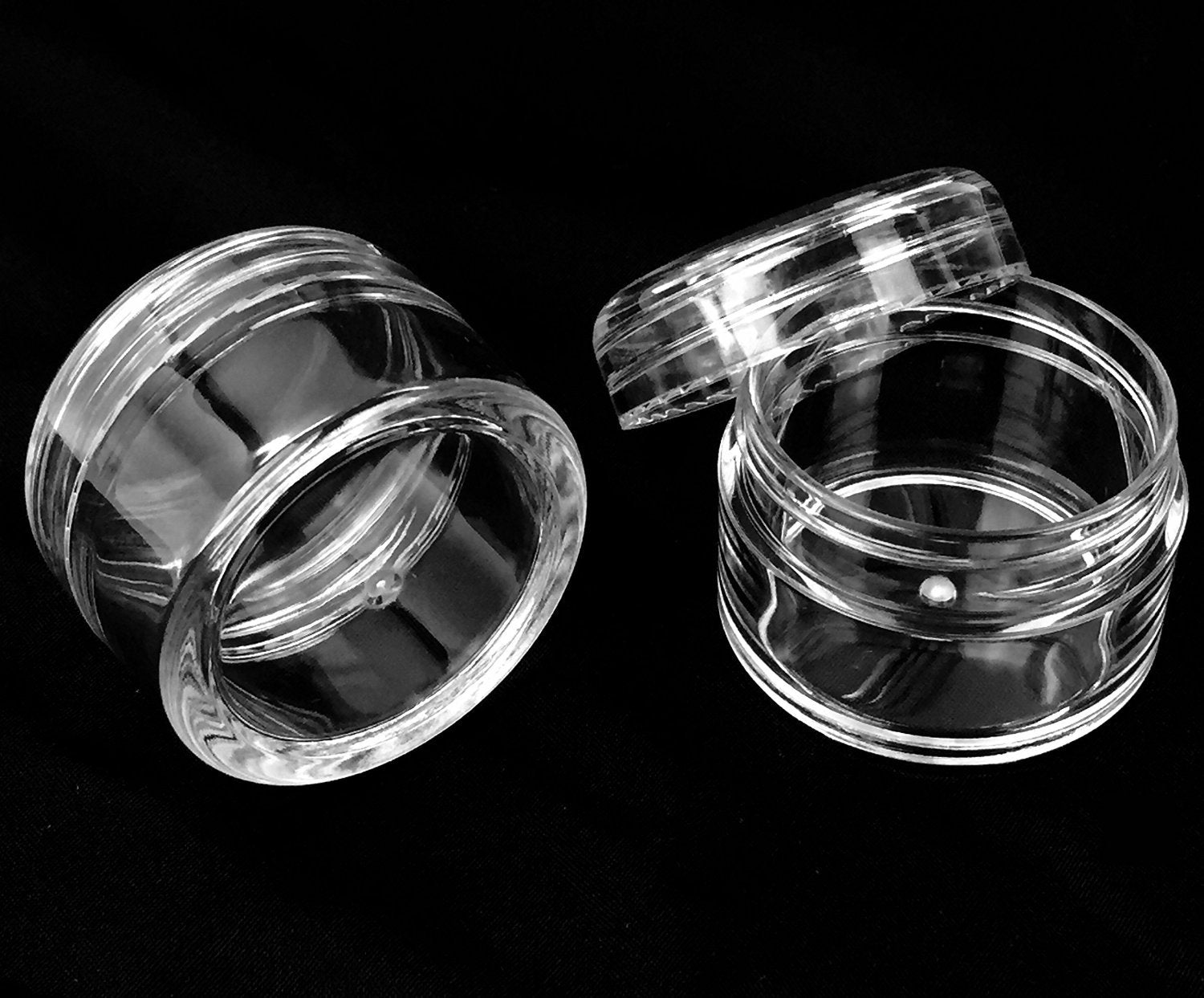 Beauticom 18 Pieces 20G/20Ml Round Clear Jars With Screw Cap Lid For Acrylic Powder, Rhinestones, Charms And Other Nail Accessor