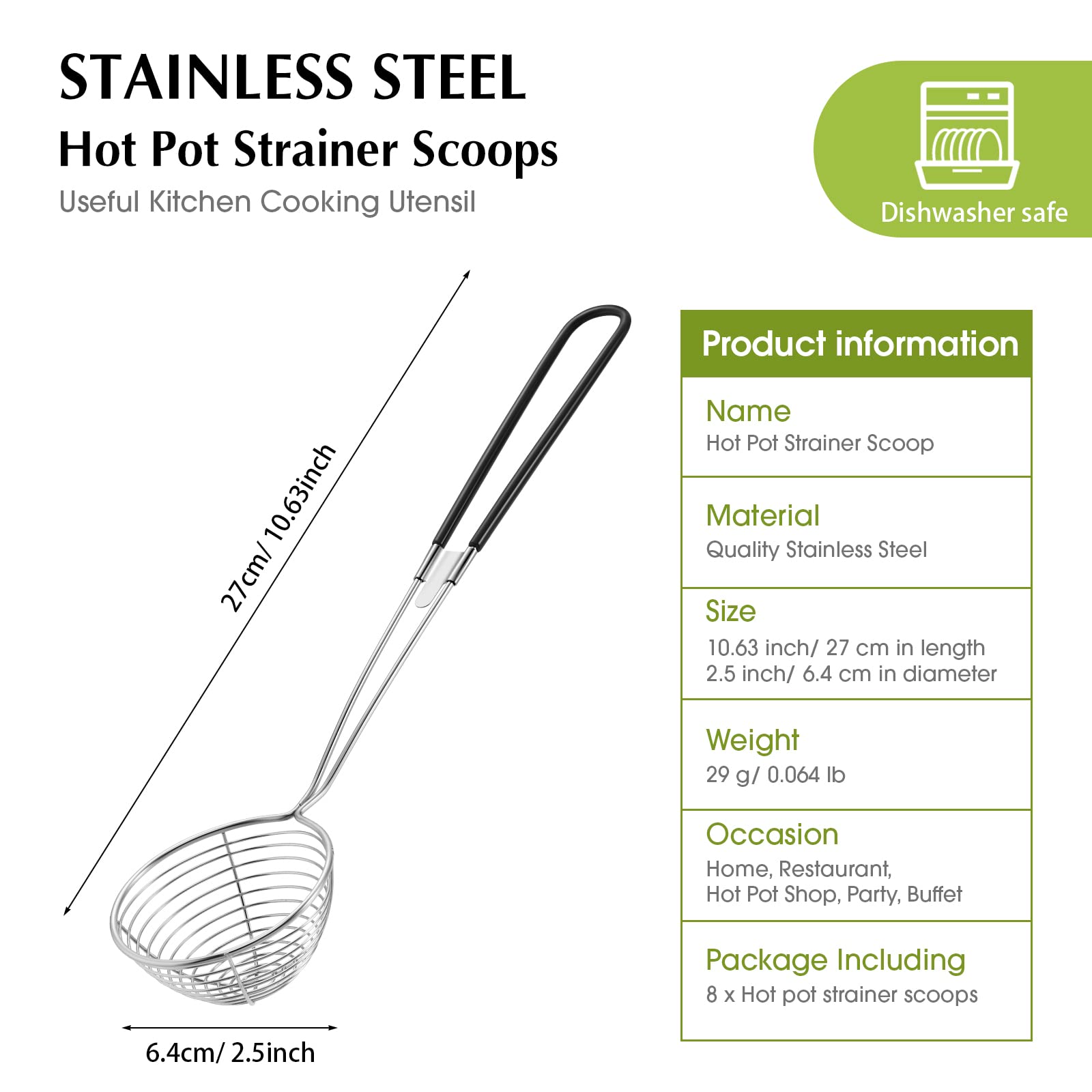 Hot Pot Strainer Scoops, Stainless Steel Hot Pot Strainer Spoons 2.5 Inch Mini Mesh Skimmer Spoon Asian Strainer Ladle With Hand