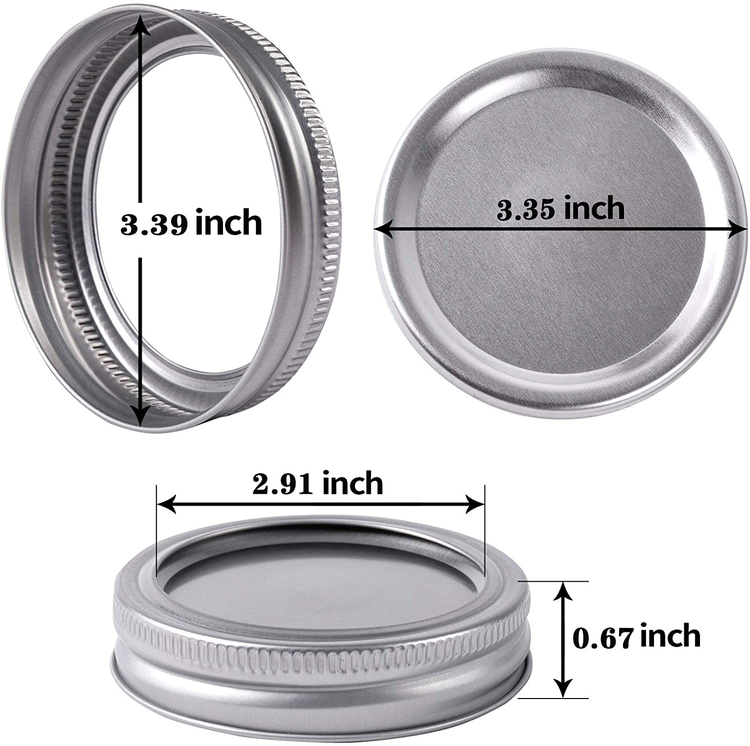 Wide Mouth Canning Lids And Rings For Ball Or Kerr,Mason Jar Large Lids And Bands Set Of 12